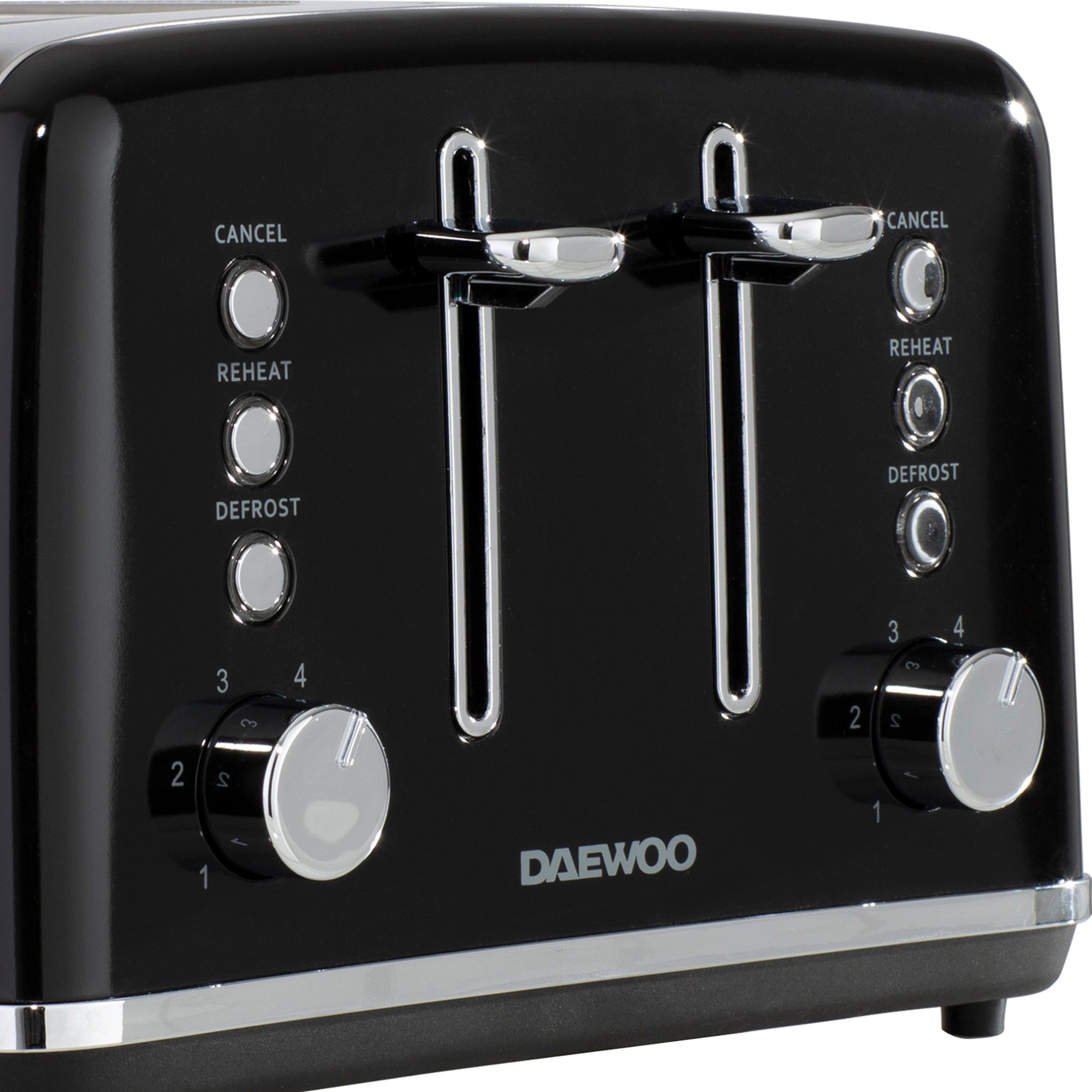 Daewoo Black Kensington Pyramid Kettle & 4-Slice Toaster Set