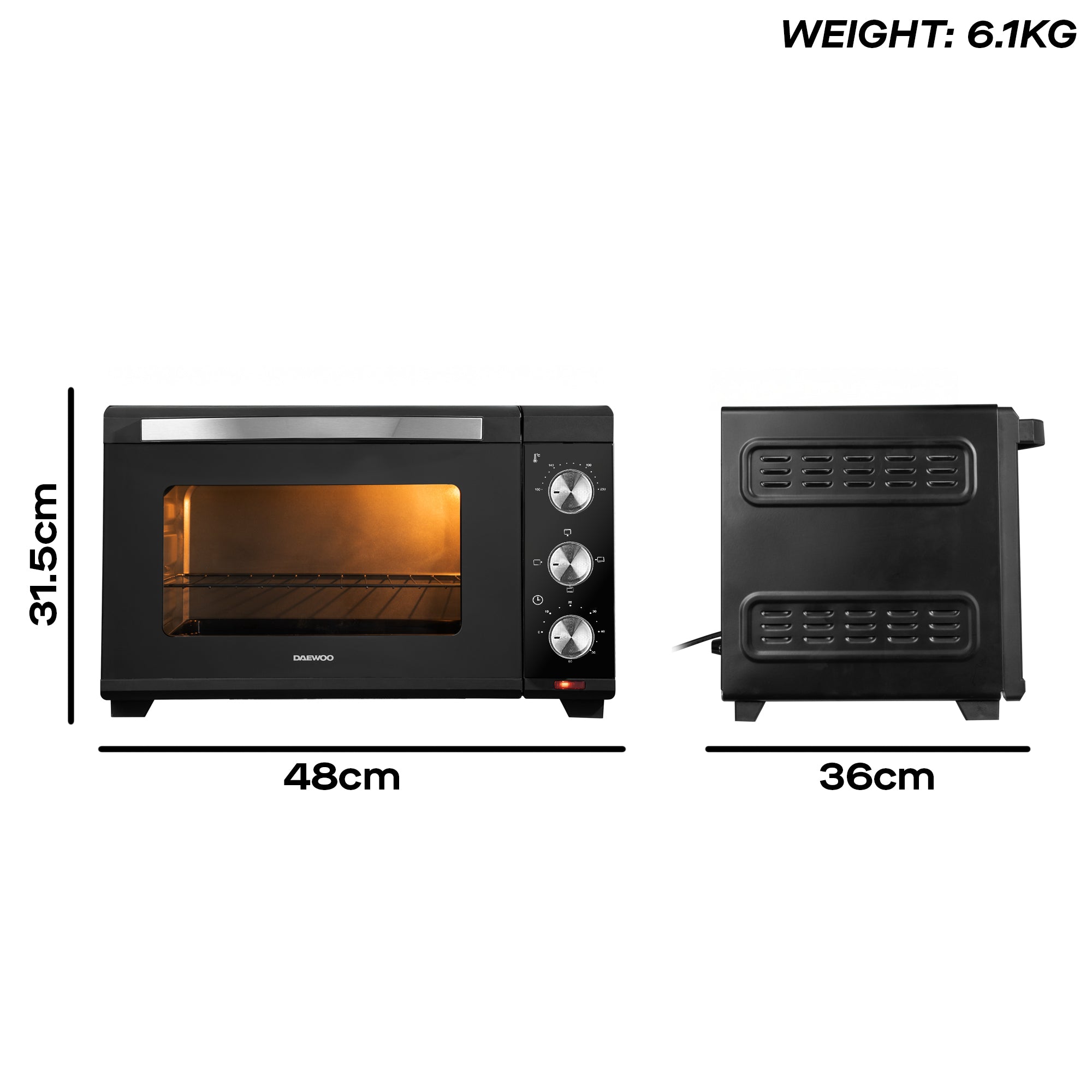 Daewoo 1600W 25L Electric Mini Countertop Oven & Grill