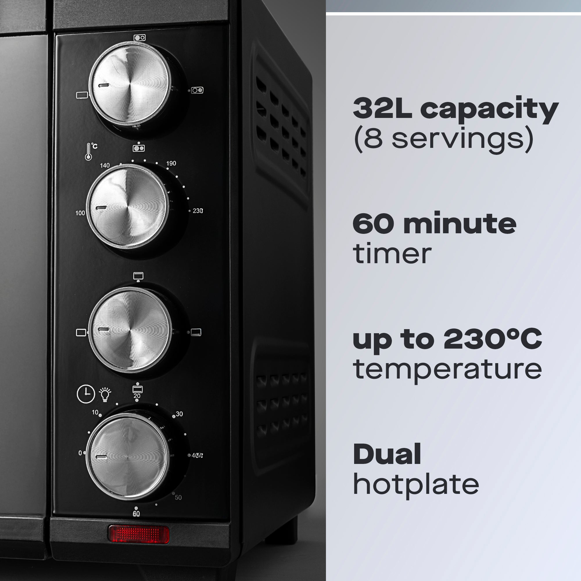 Daewoo 3000W 32L Countertop Oven with Hot Plates