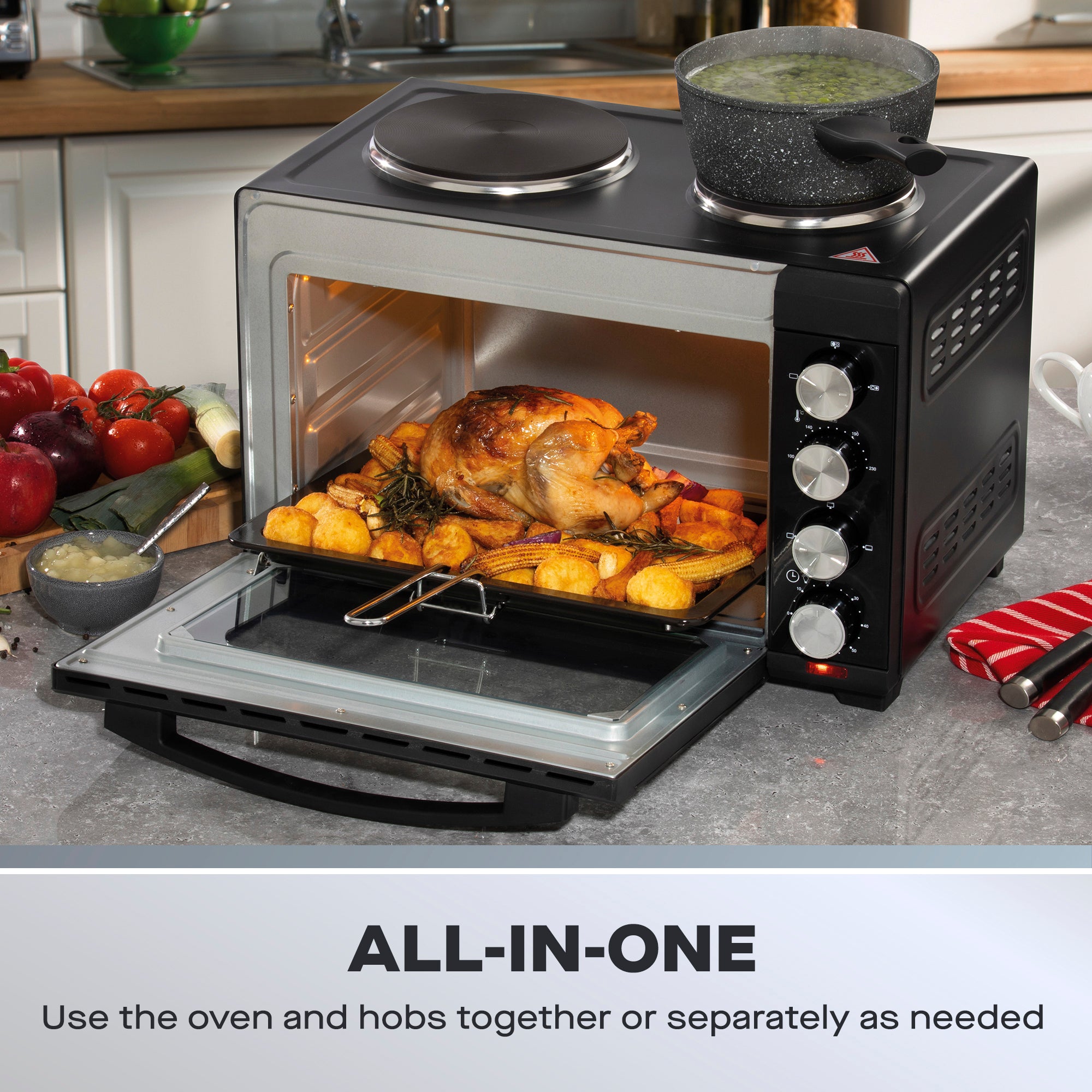 Daewoo 3000W 32L Countertop Oven with Hot Plates