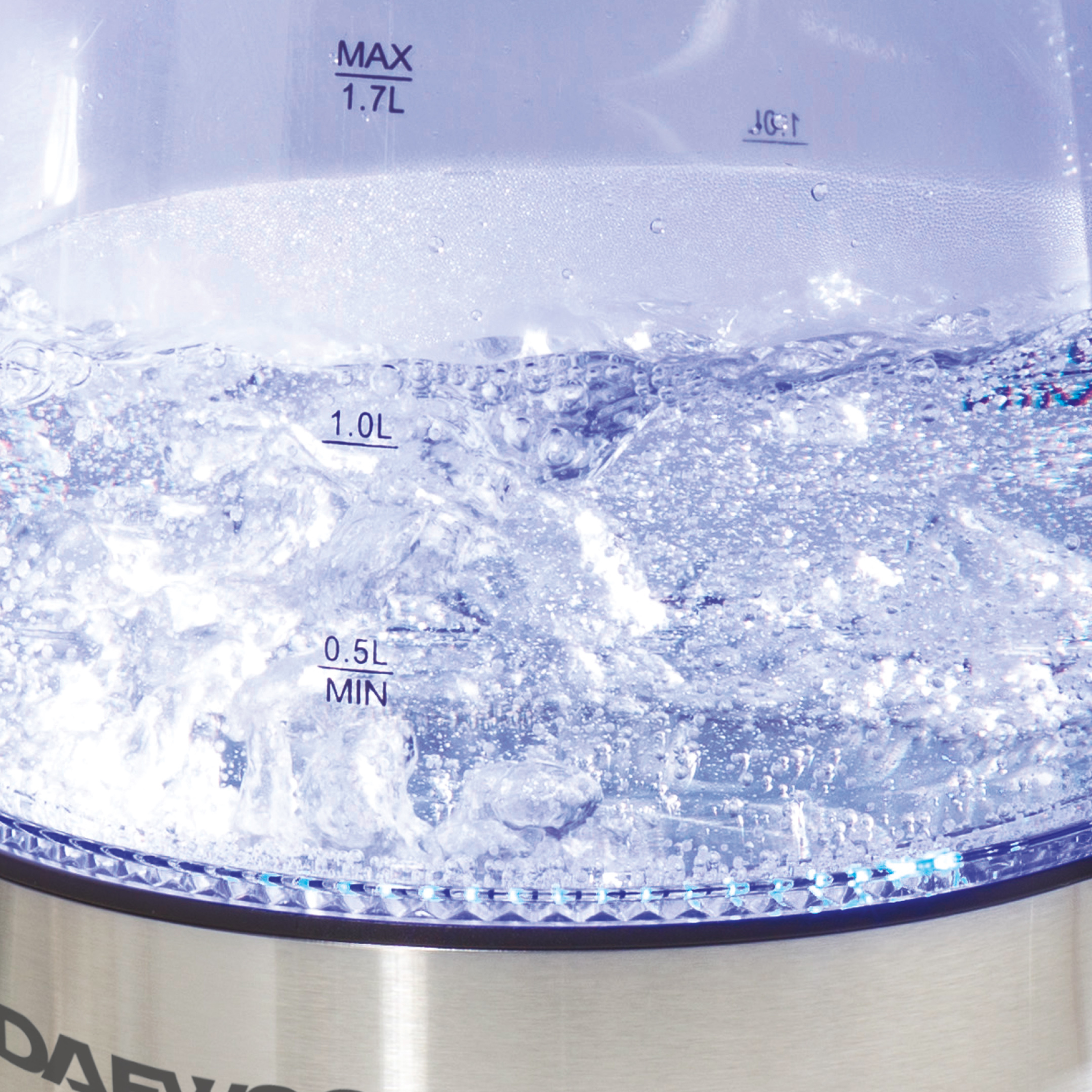 Daewoo 1.7L Glass Kettle with LED