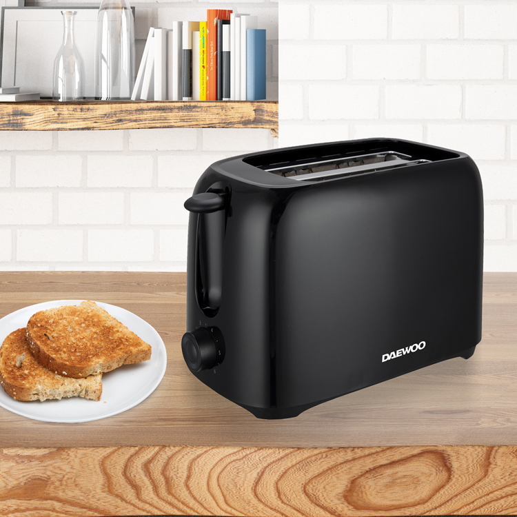 Daewoo Black Essentials 2-Slice Toaster