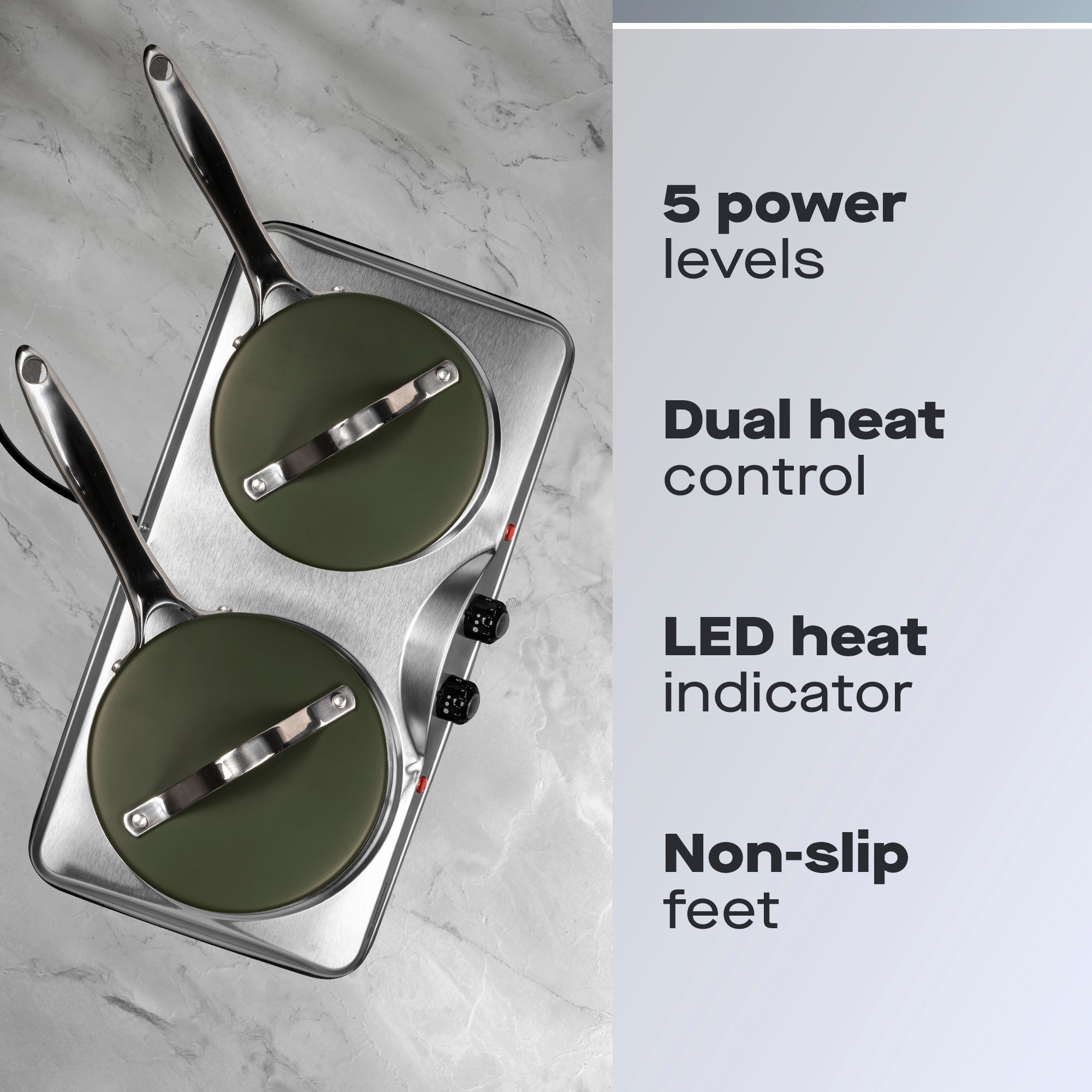Daewoo Double 2500W Stainless Steel Hot Plate