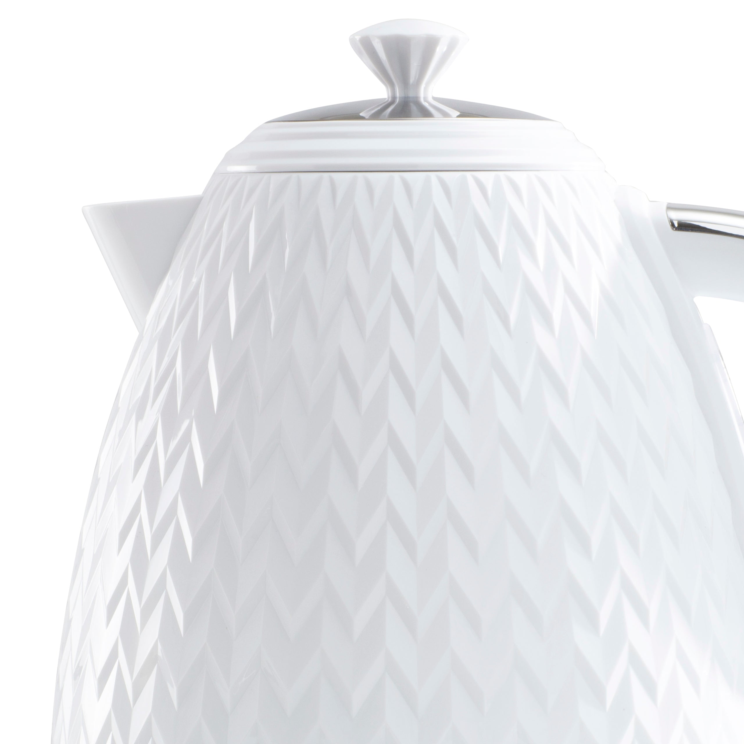 Daewoo White Argyle 1.7L Jug Kettle