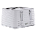 Daewoo White Argyle 4 Slice Toaster