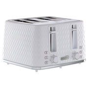 Daewoo White Argyle 4 Slice Toaster