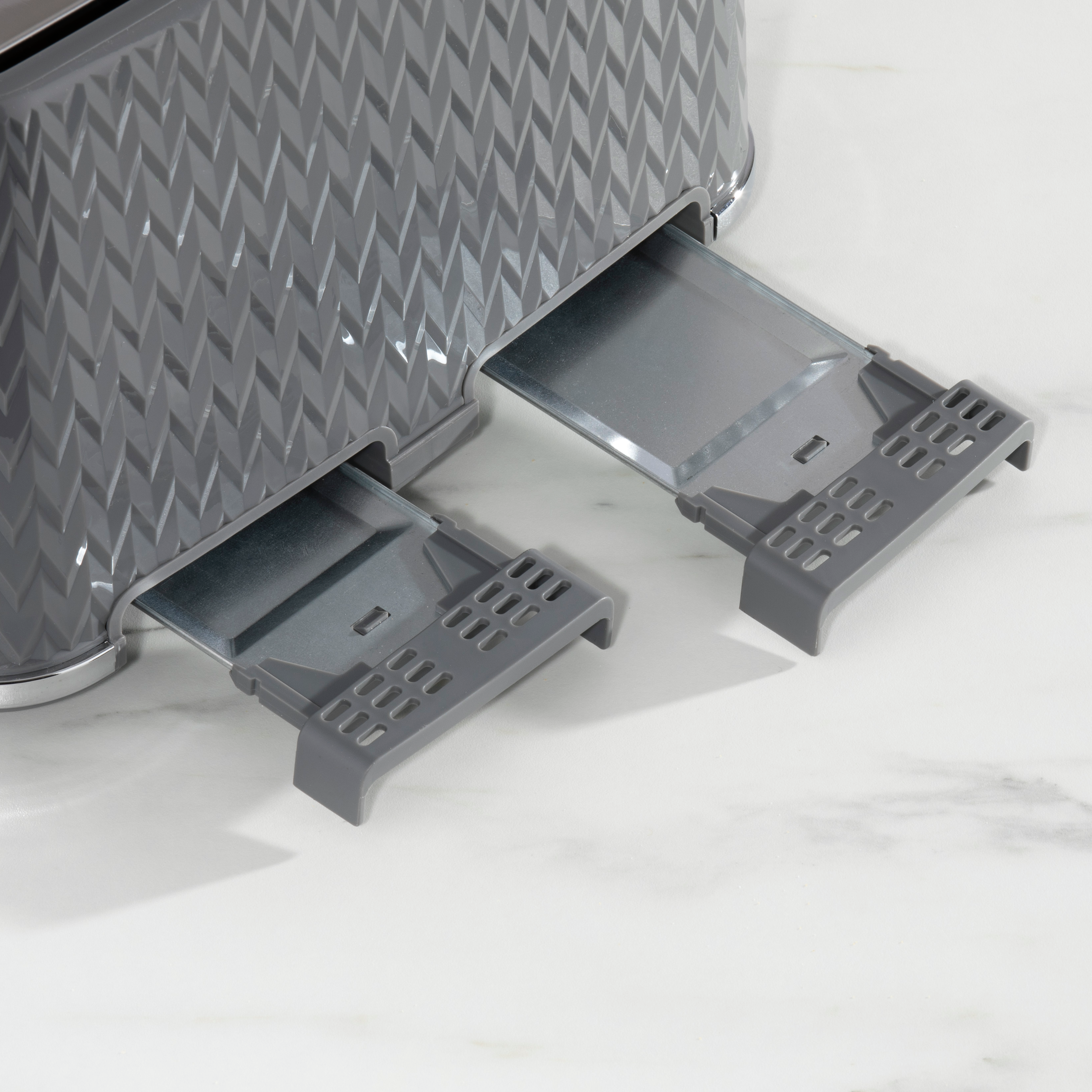 Daewoo Dark Grey Argyle 4 Slice Toaster