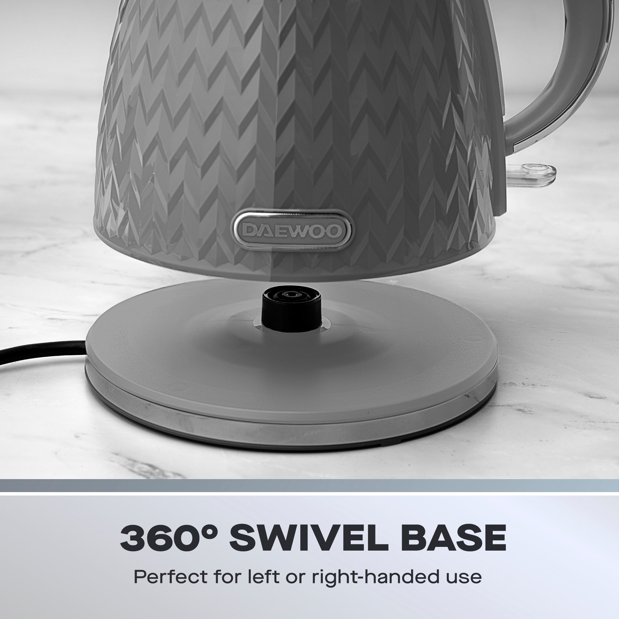 Daewoo Dark Grey Argyle Kettle & 2 Slice Toaster Set