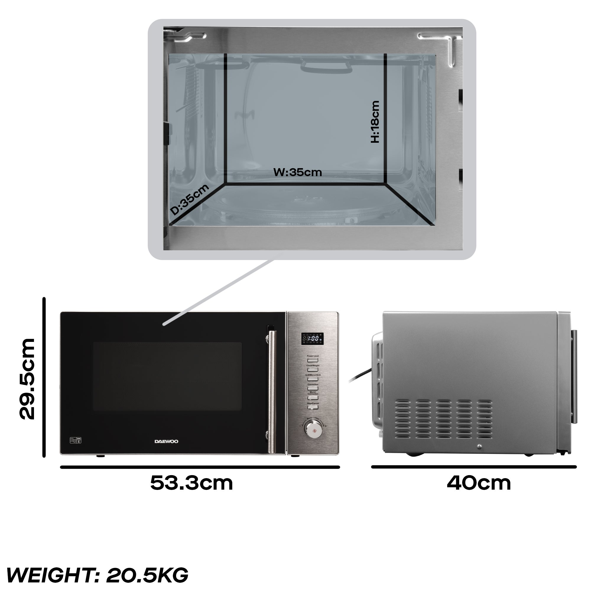 Daewoo 30L Combi-Microwave Oven With Grill