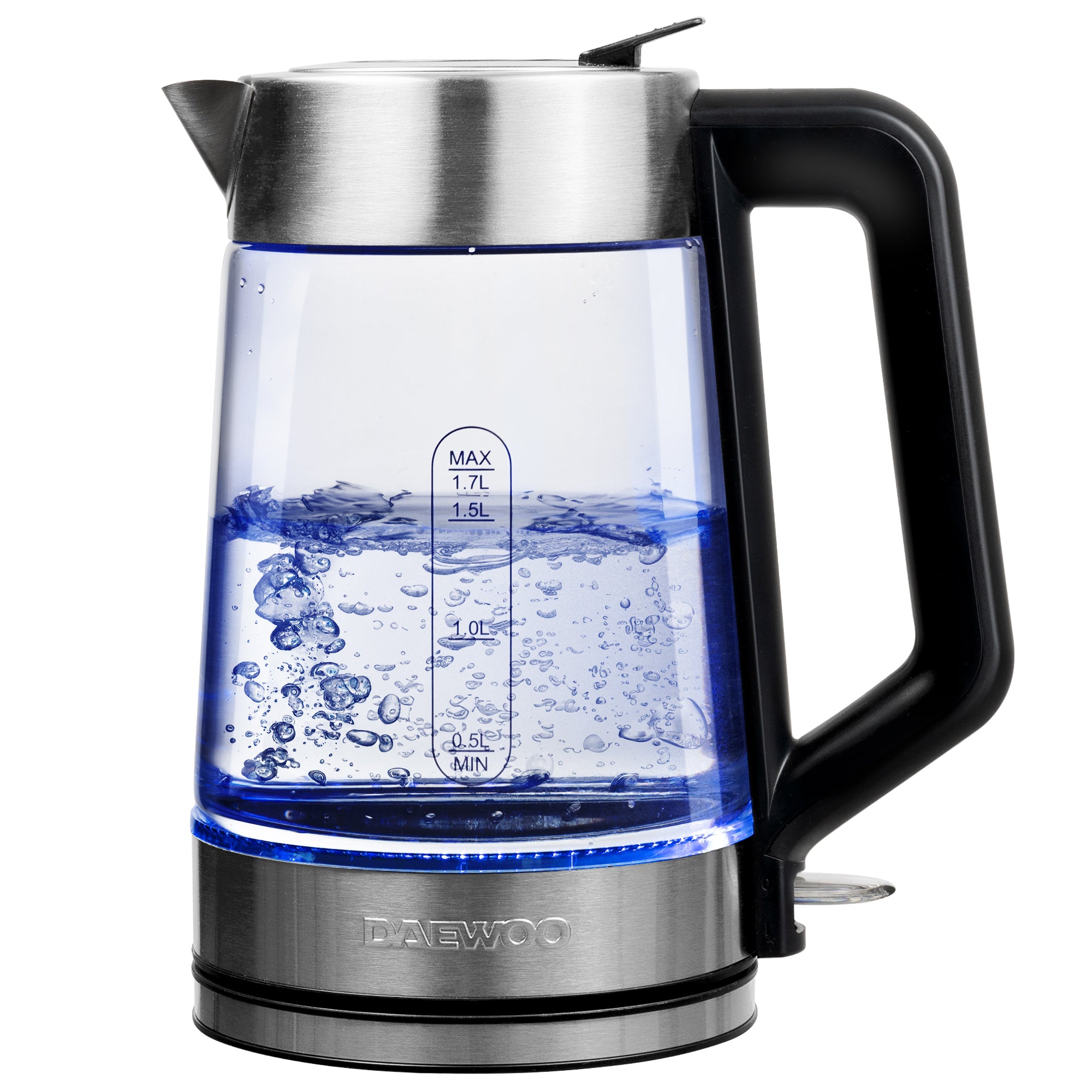 Daewoo Easy Fill LED Illuminating 1.7L Glass Kettle