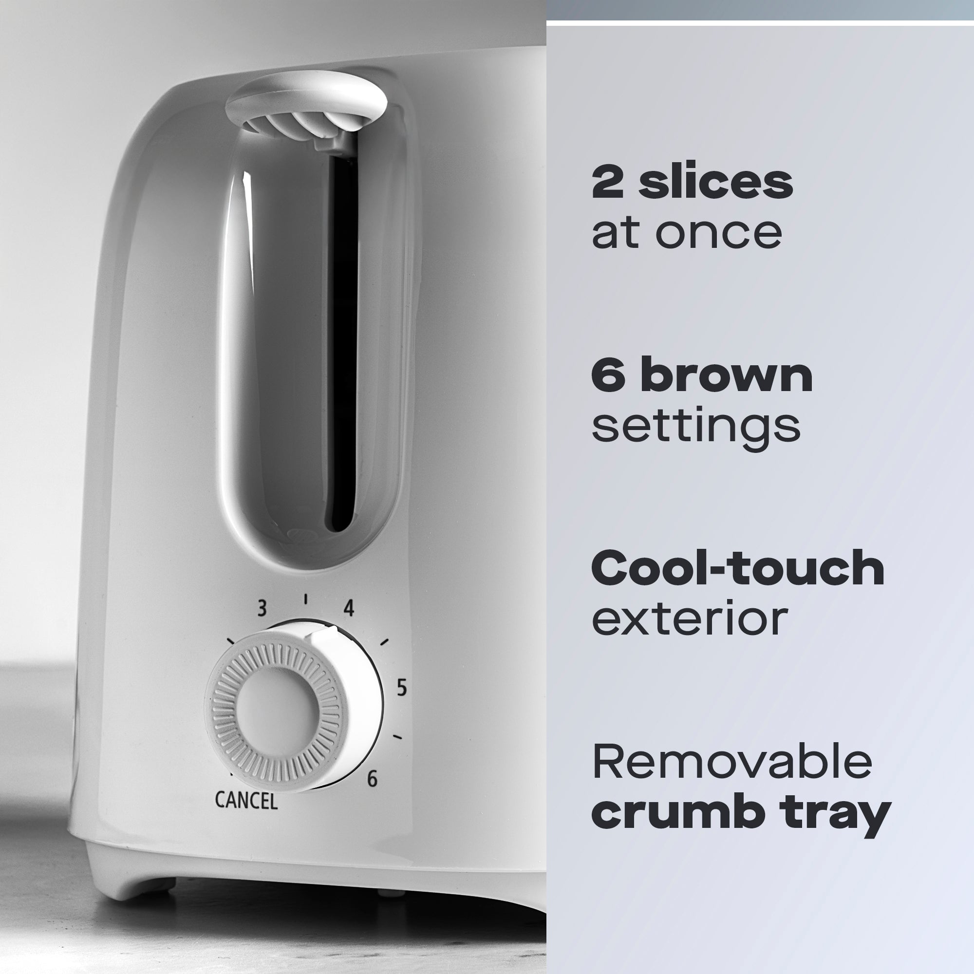 Daewoo White Essentials 2-Slice Toaster