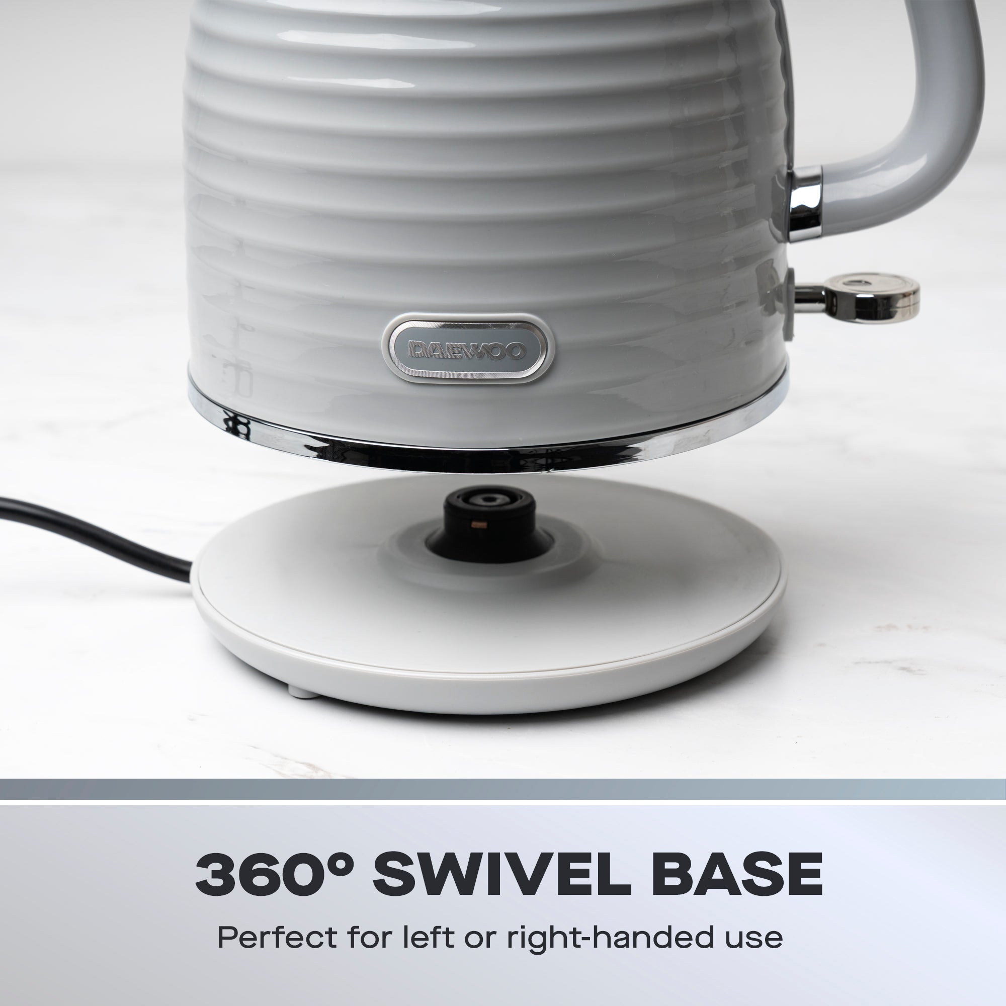 Daewoo Grey Sienna Jug Kettle & 4 Slice Toaster Set