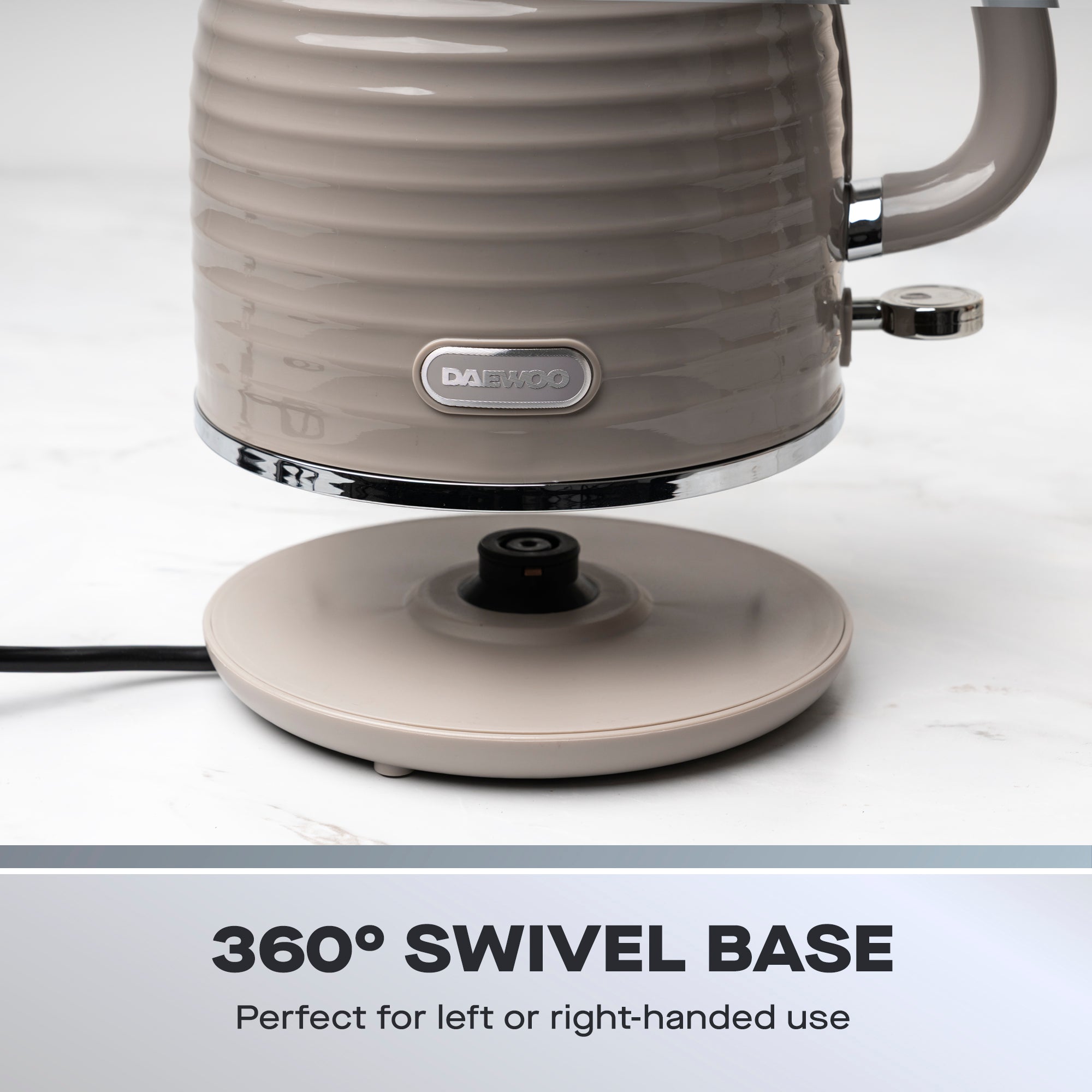Daewoo Taupe Sienna Jug Kettle & 4 Slice Toaster Set