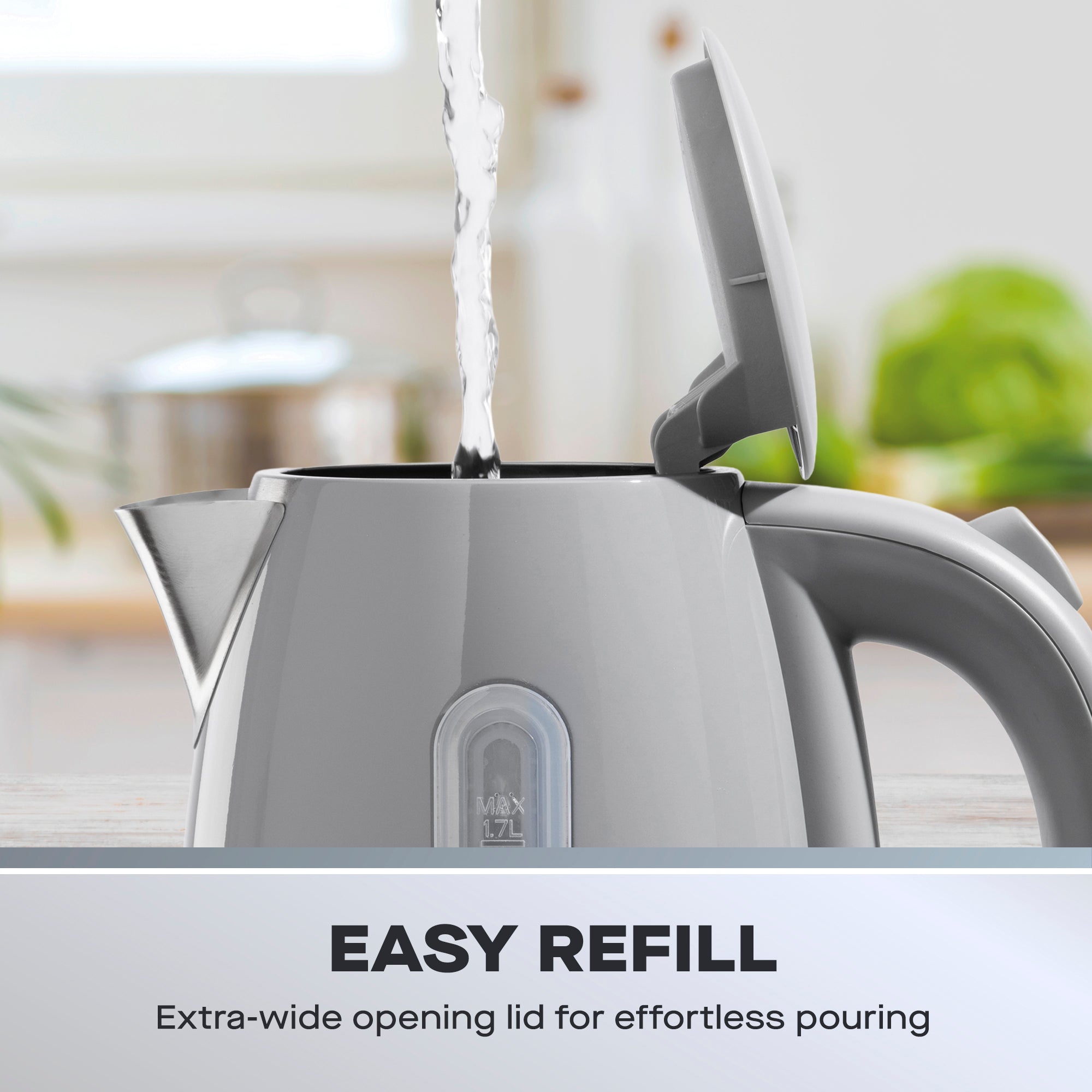Daewoo Grey Kensington 1.7L Jug Kettle