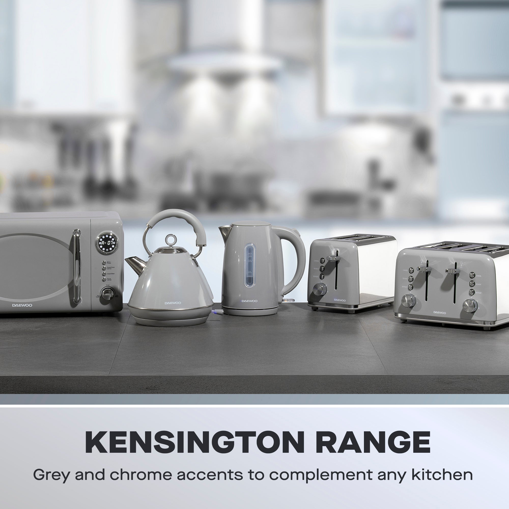Daewoo Grey Kensington 1.7L Jug Kettle