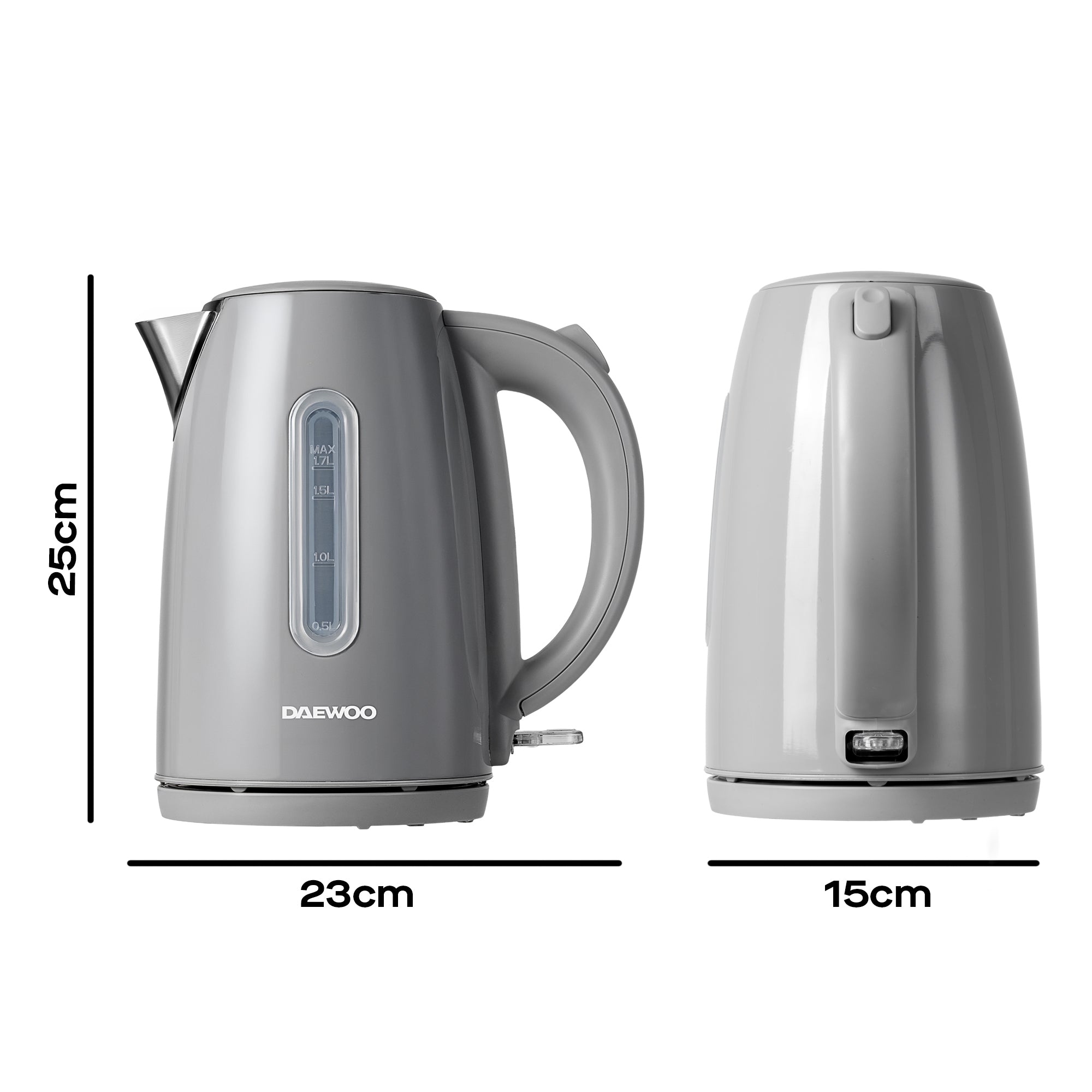 Daewoo Grey Kensington 1.7L Jug Kettle