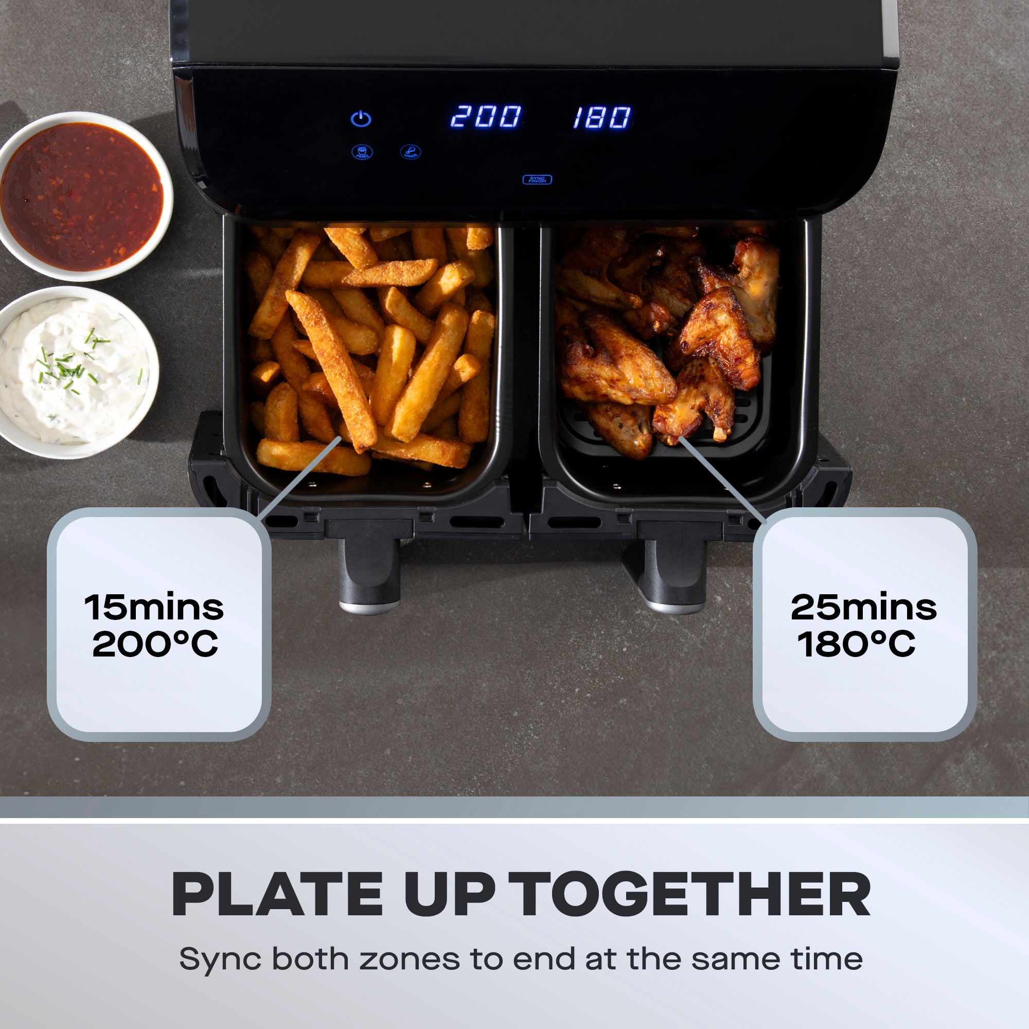 Daewoo 9L XL Digital Double Drawer Air Fryer