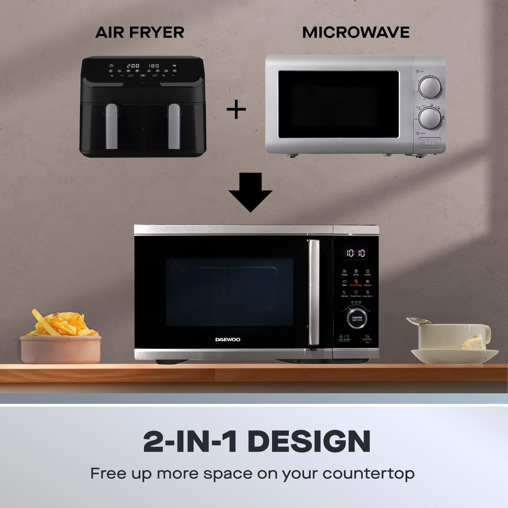 Daewoo 26L 5-in-1 Air Fryer Microwave Oven