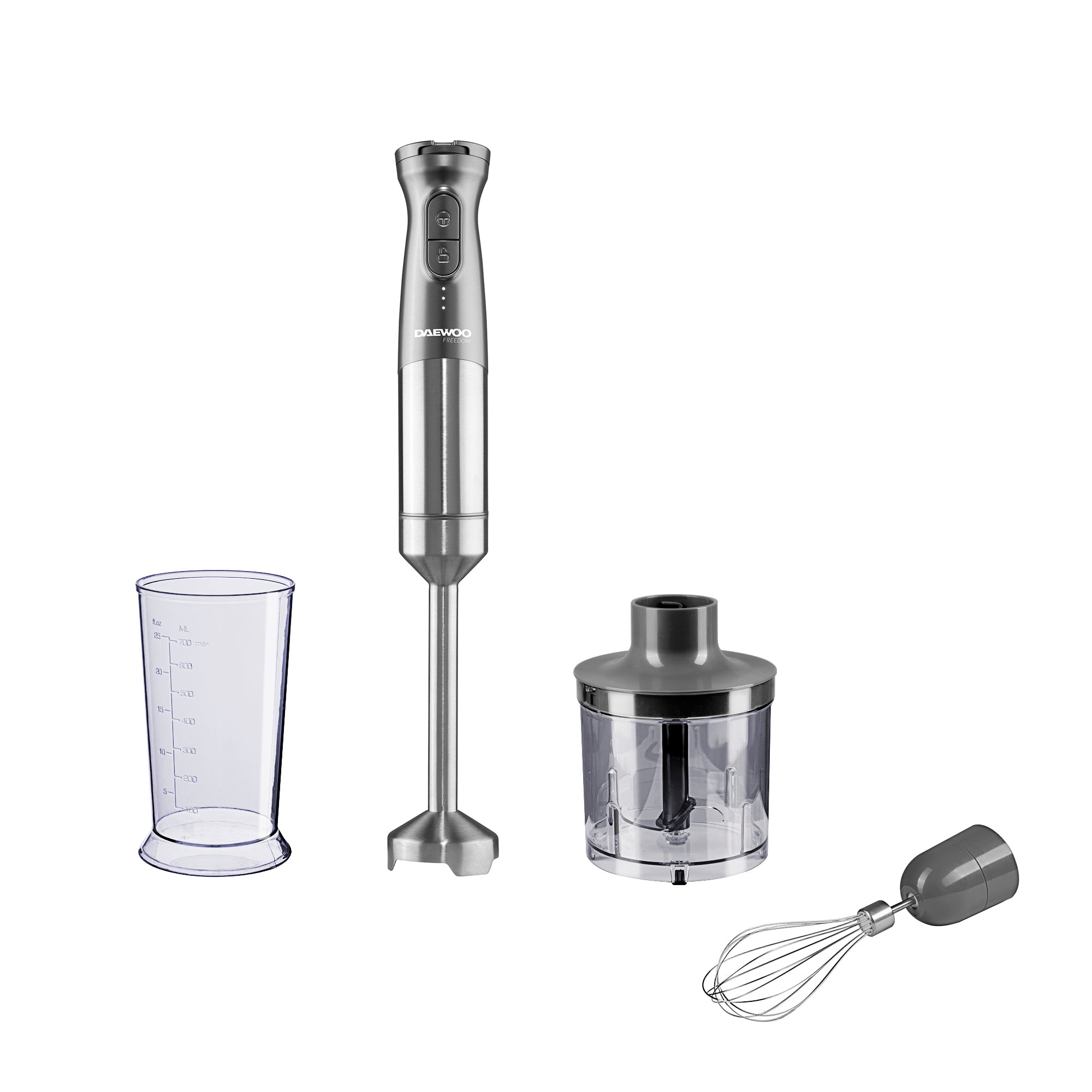 Daewoo 200W Cordless Pro 3-in-1 Hand Blender Set with Whisk, Chopper & Jug