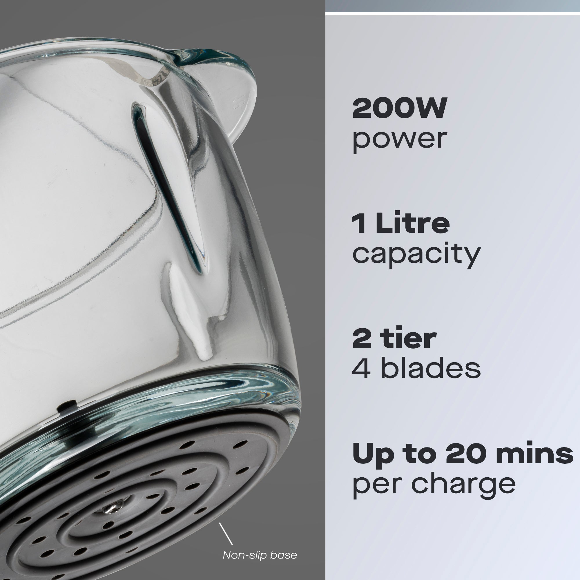 Daewoo 200W Cordless Pro Chopper with 1L Glass Bowl