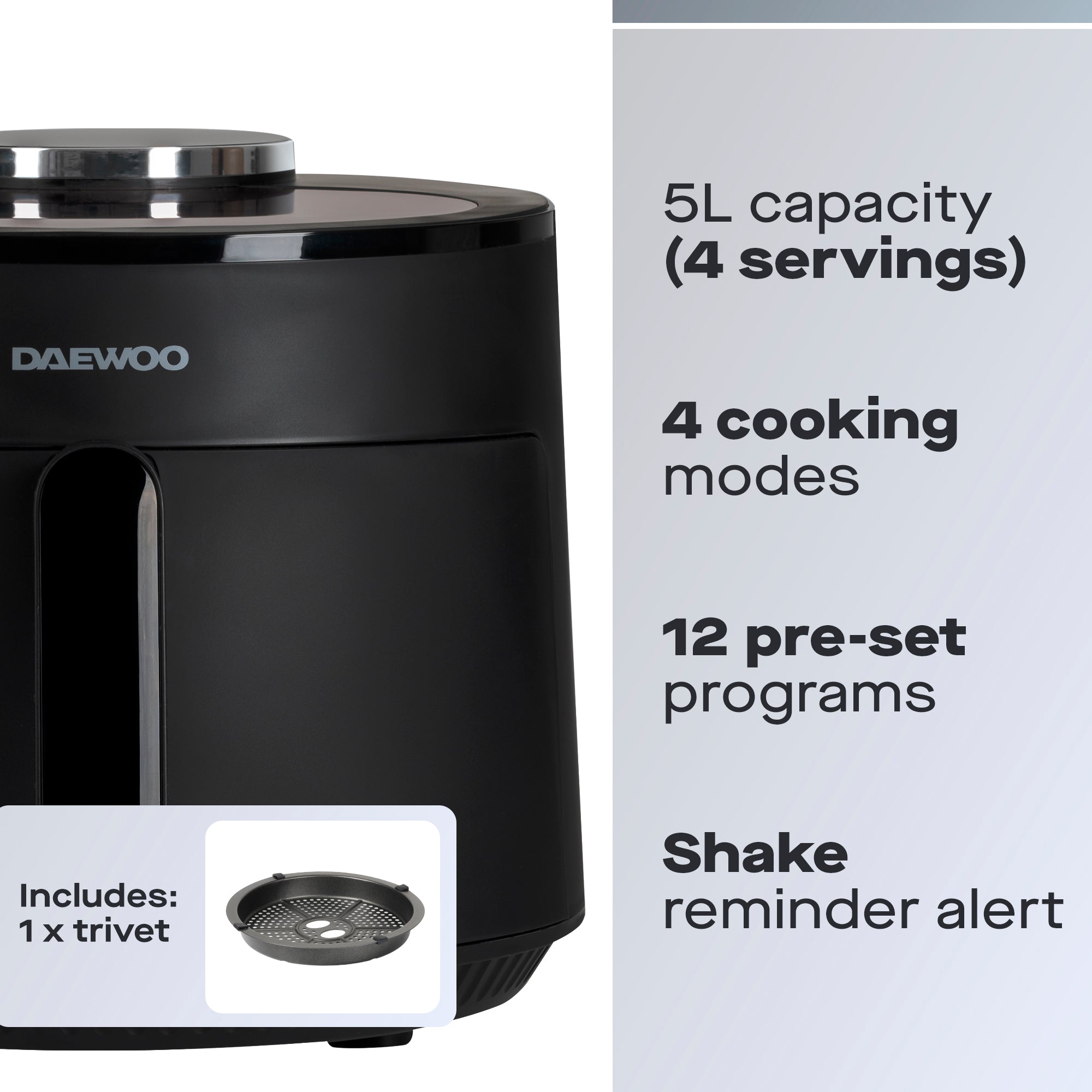 Daewoo 5L Cyclonic Air Fryer with Window