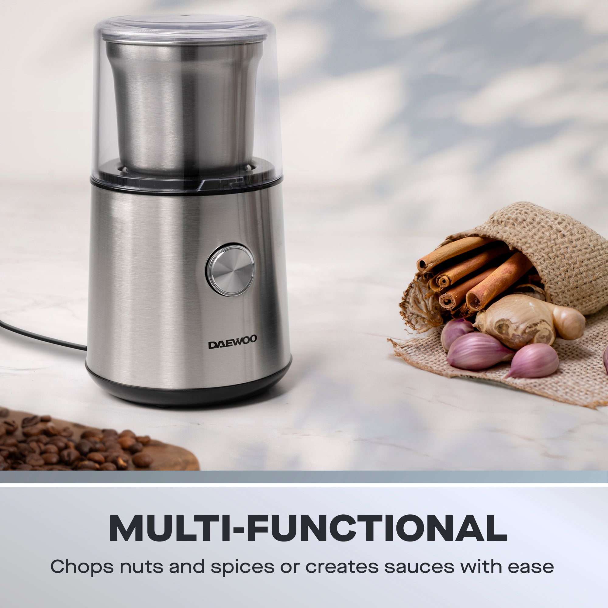 Daewoo 20 Bar Digital Compact Espresso Coffee Maker & Coffee Grinder