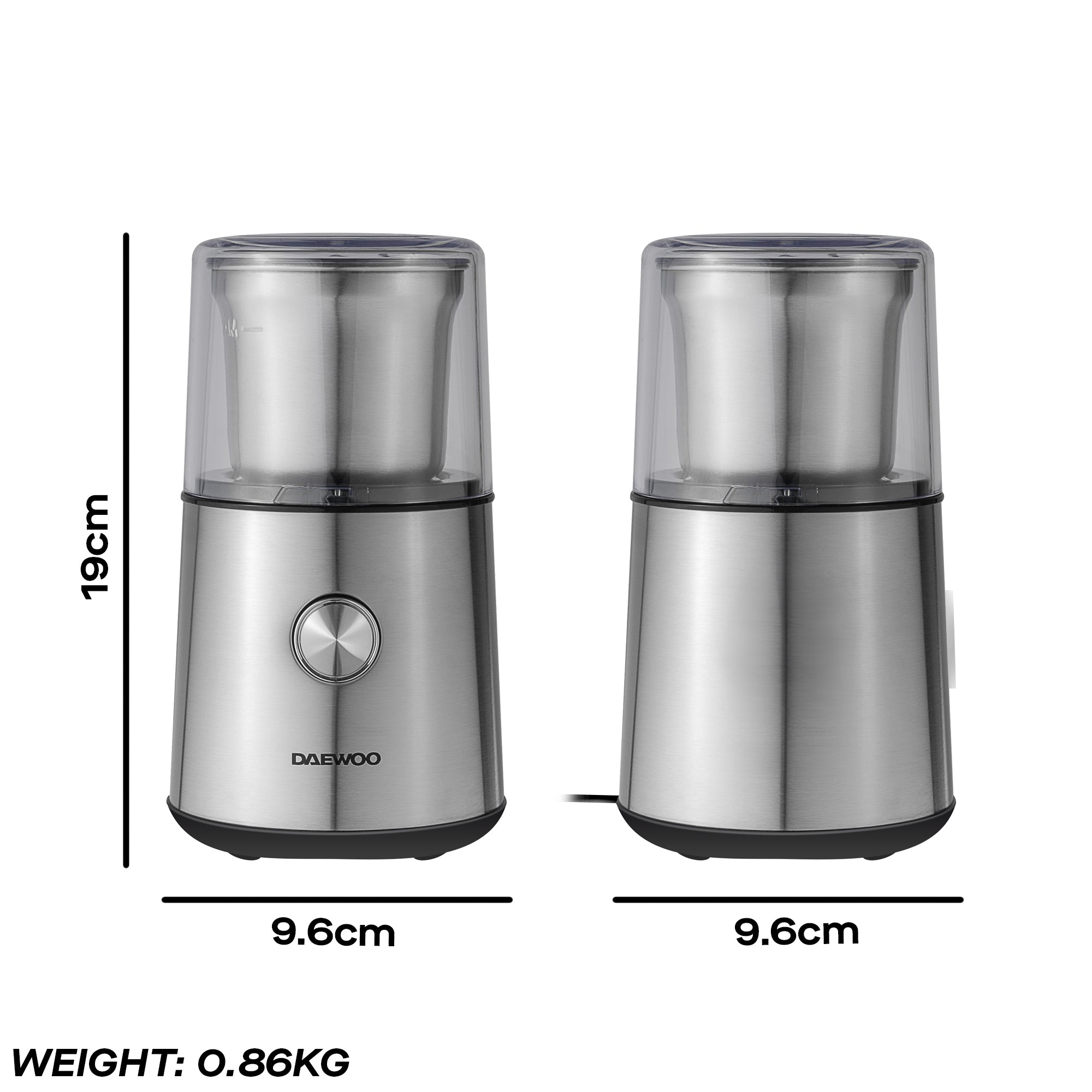 Daewoo Wet & Dry Coffee & Spice Grinder, Stainless Steel
