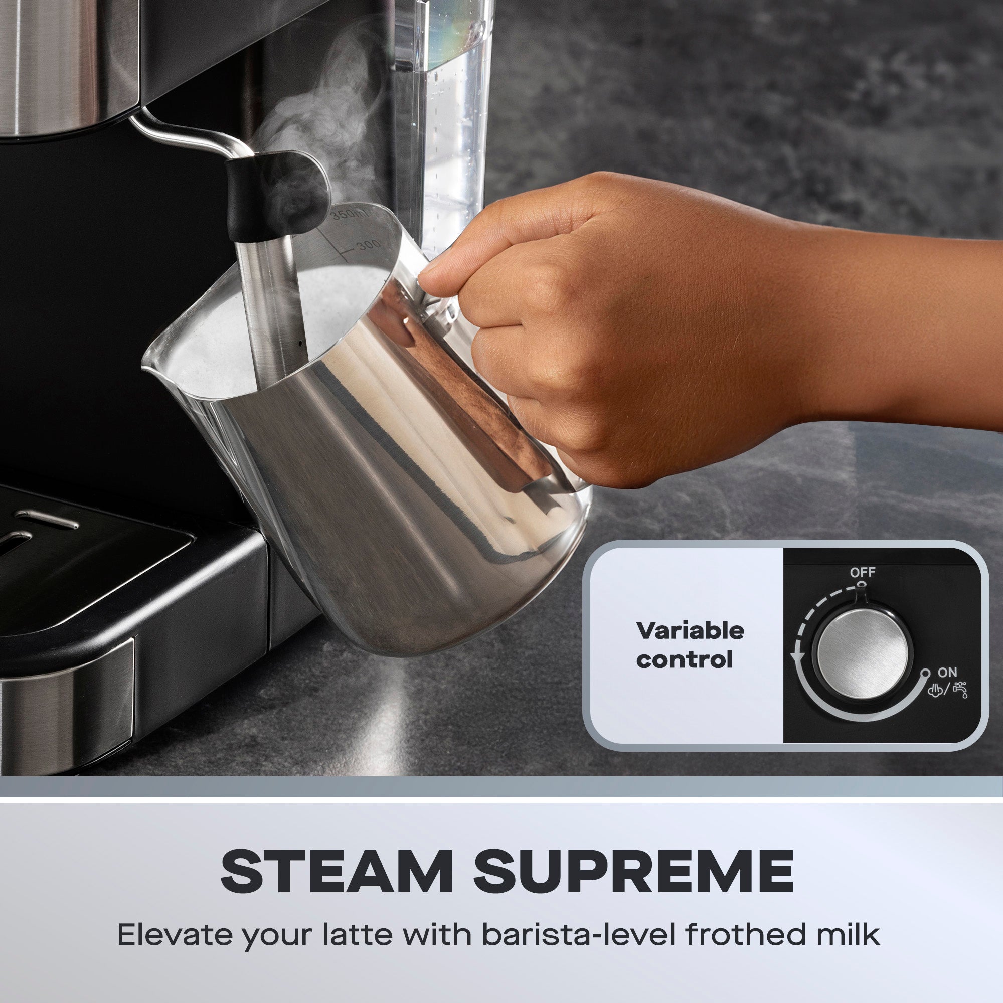 Daewoo 20 Bar Espresso Coffee Maker with Steam Wand