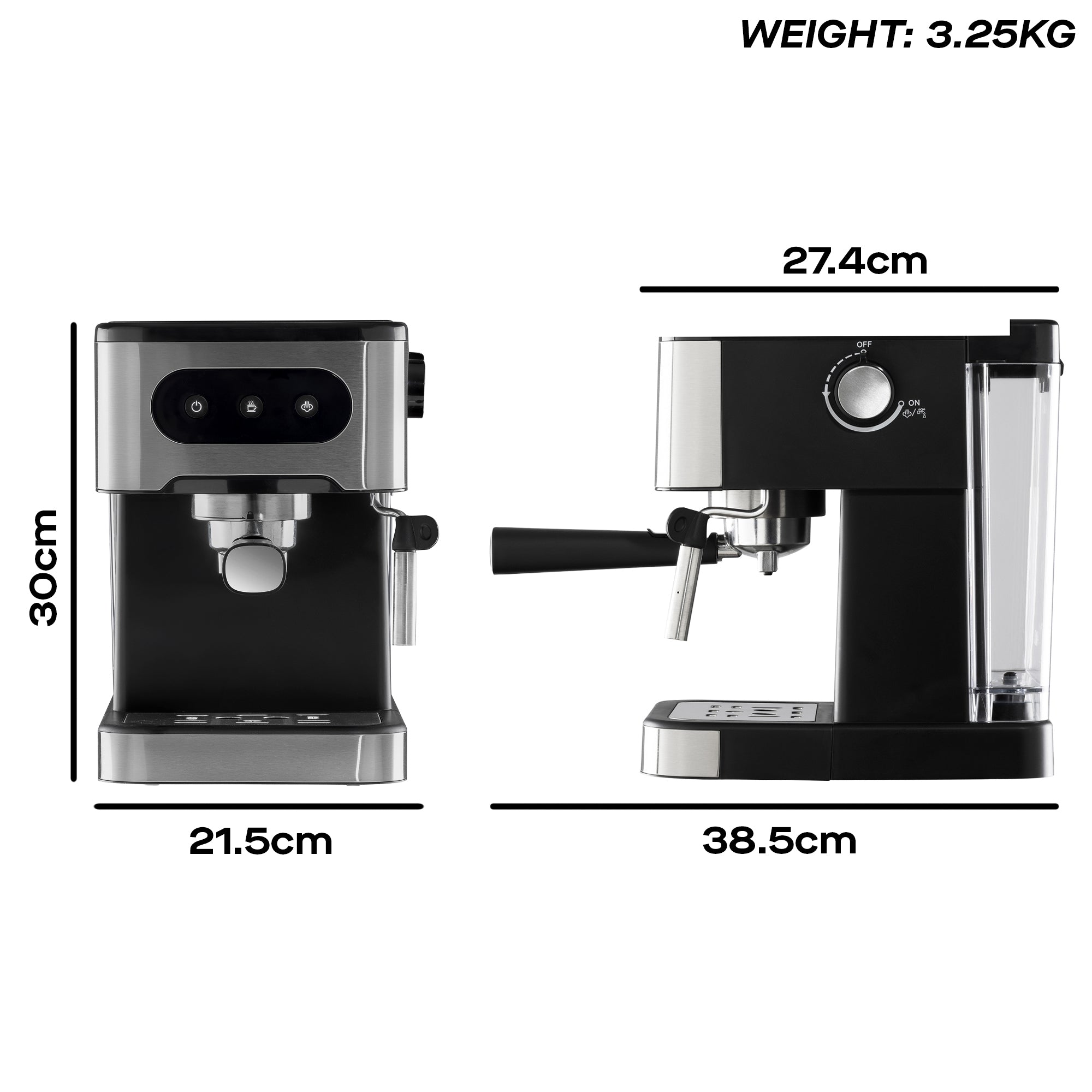 Daewoo 20 Bar Espresso Coffee Maker with Steam Wand