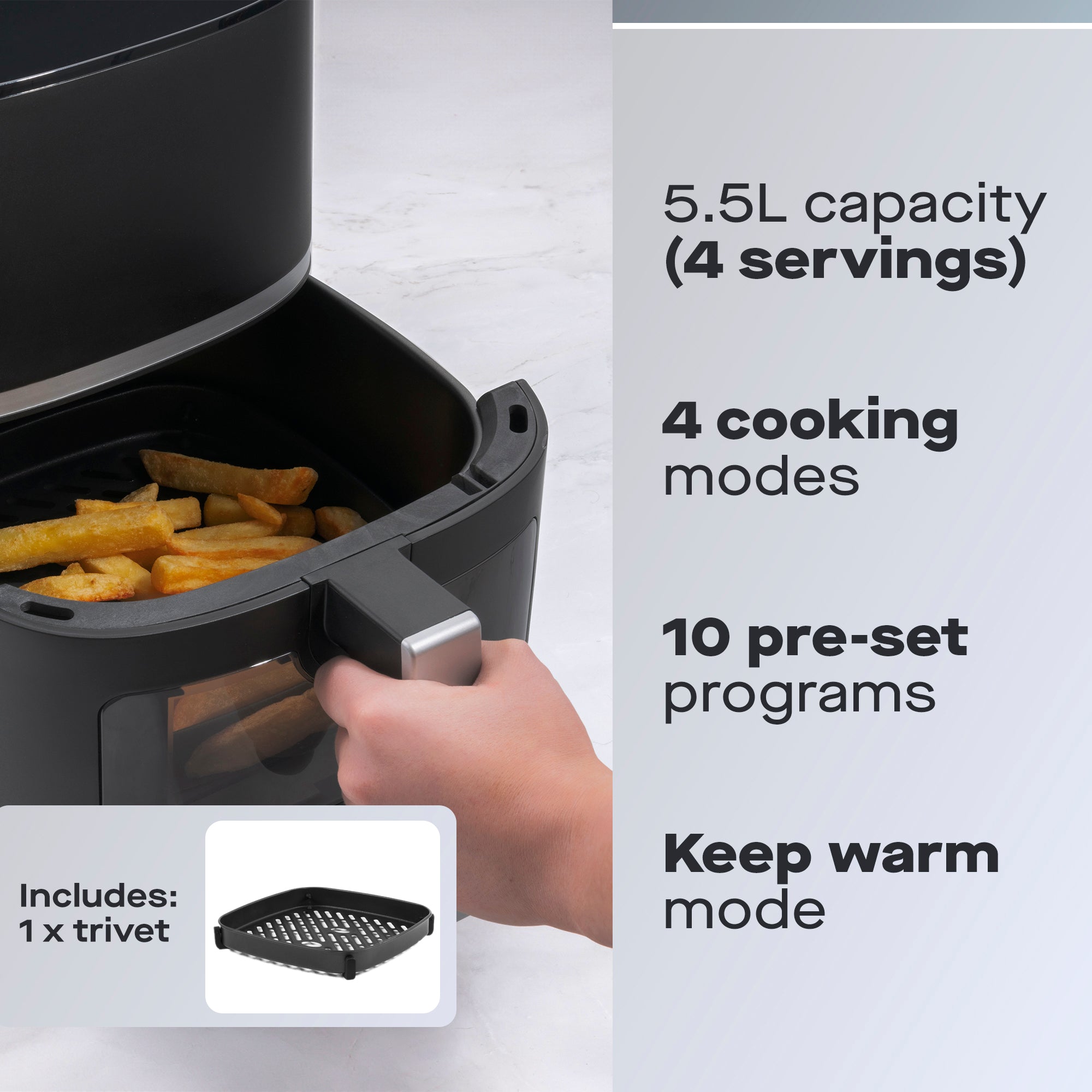 Daewoo 5.5L Air Fryer with Window