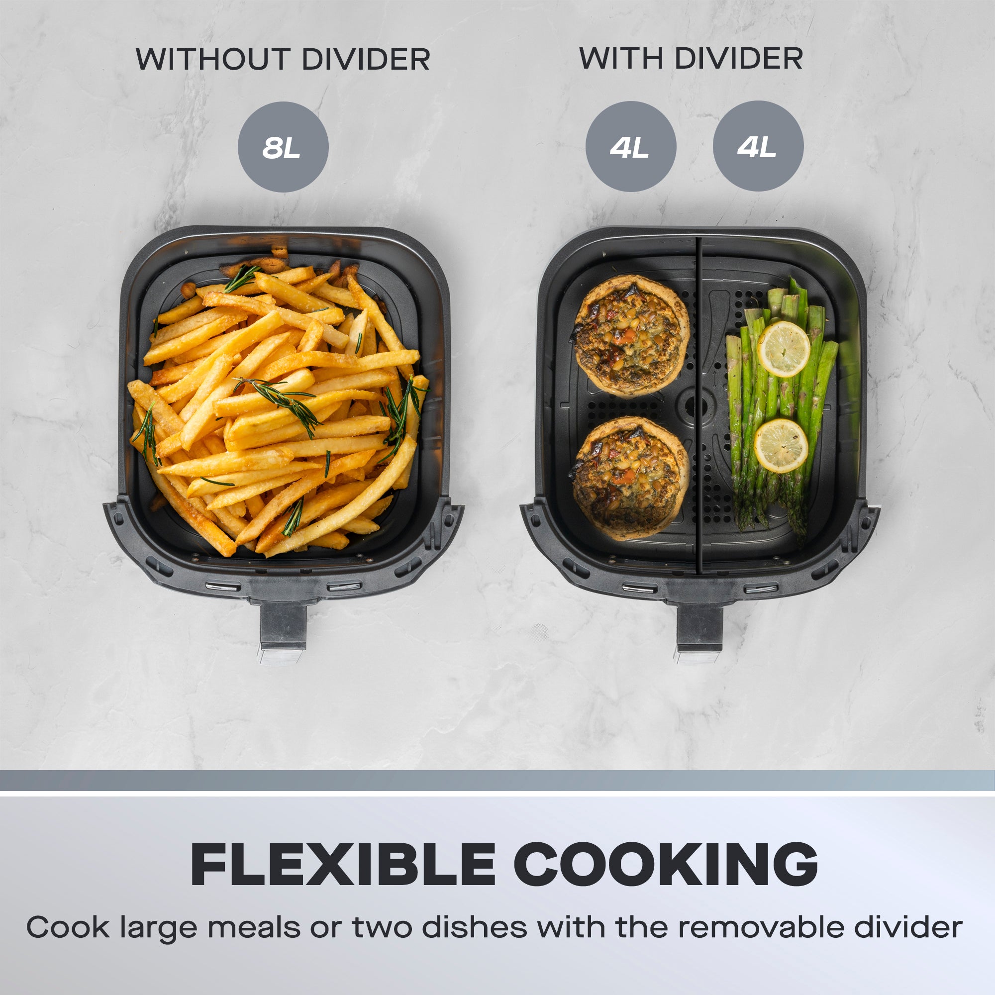 Daewoo 8L Air Fryer with Window & Divider