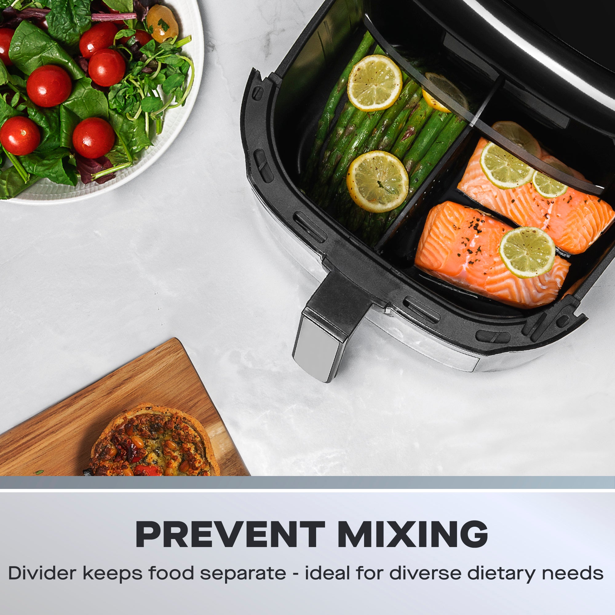 Daewoo 8L Air Fryer with Window & Divider