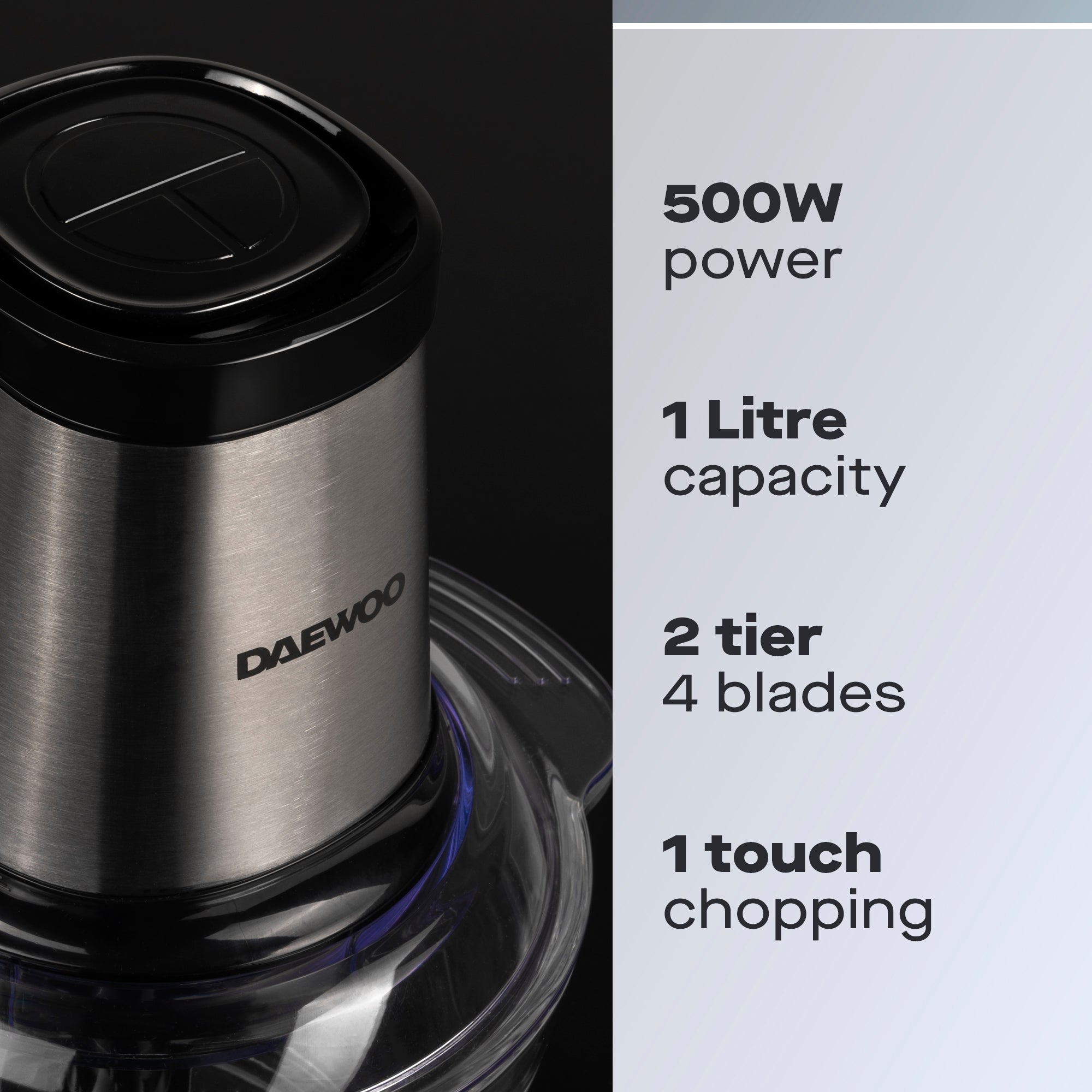 Daewoo 500W Mini Chopper with 1L Glass Bowl