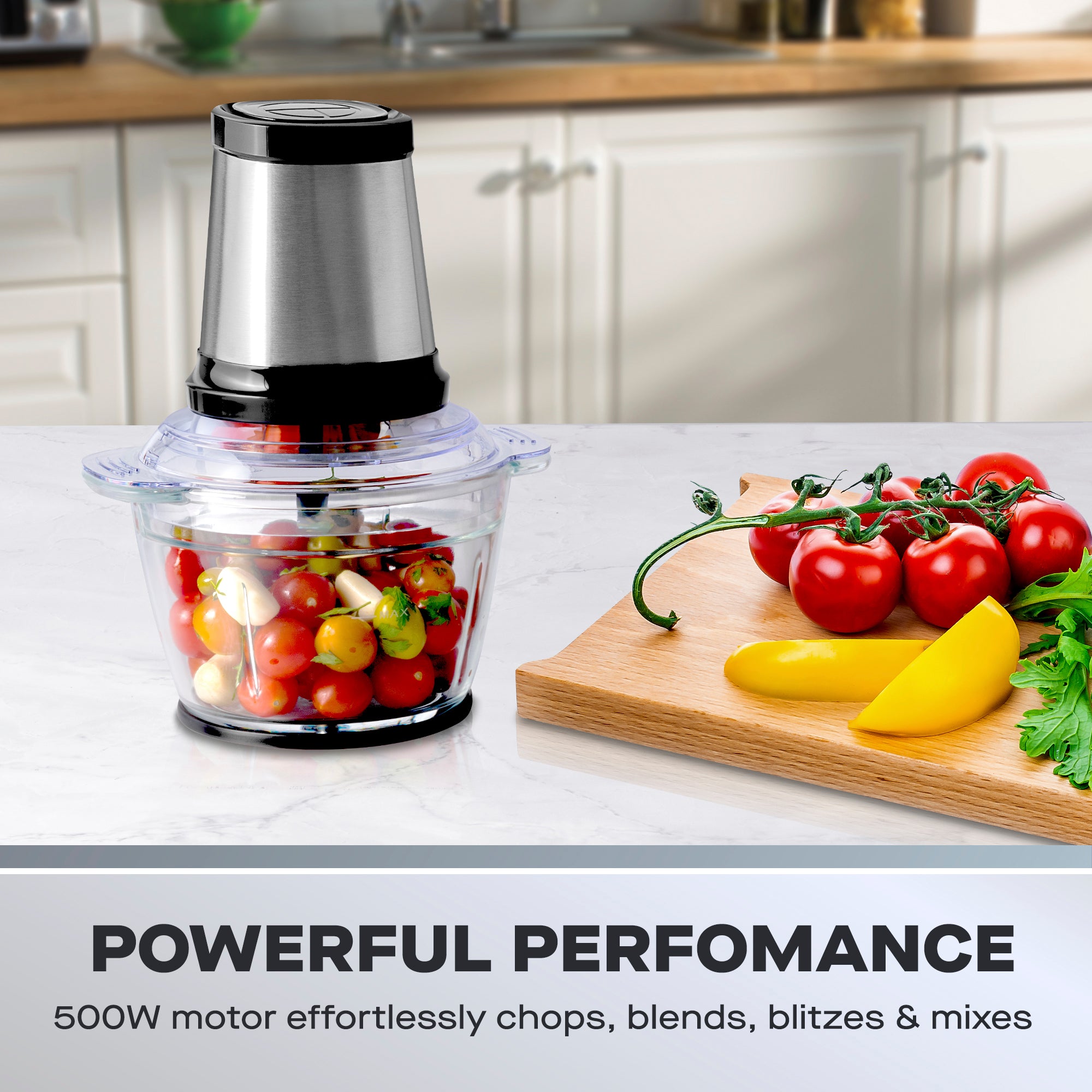 Daewoo 500W Mini Chopper with 1L Glass Bowl