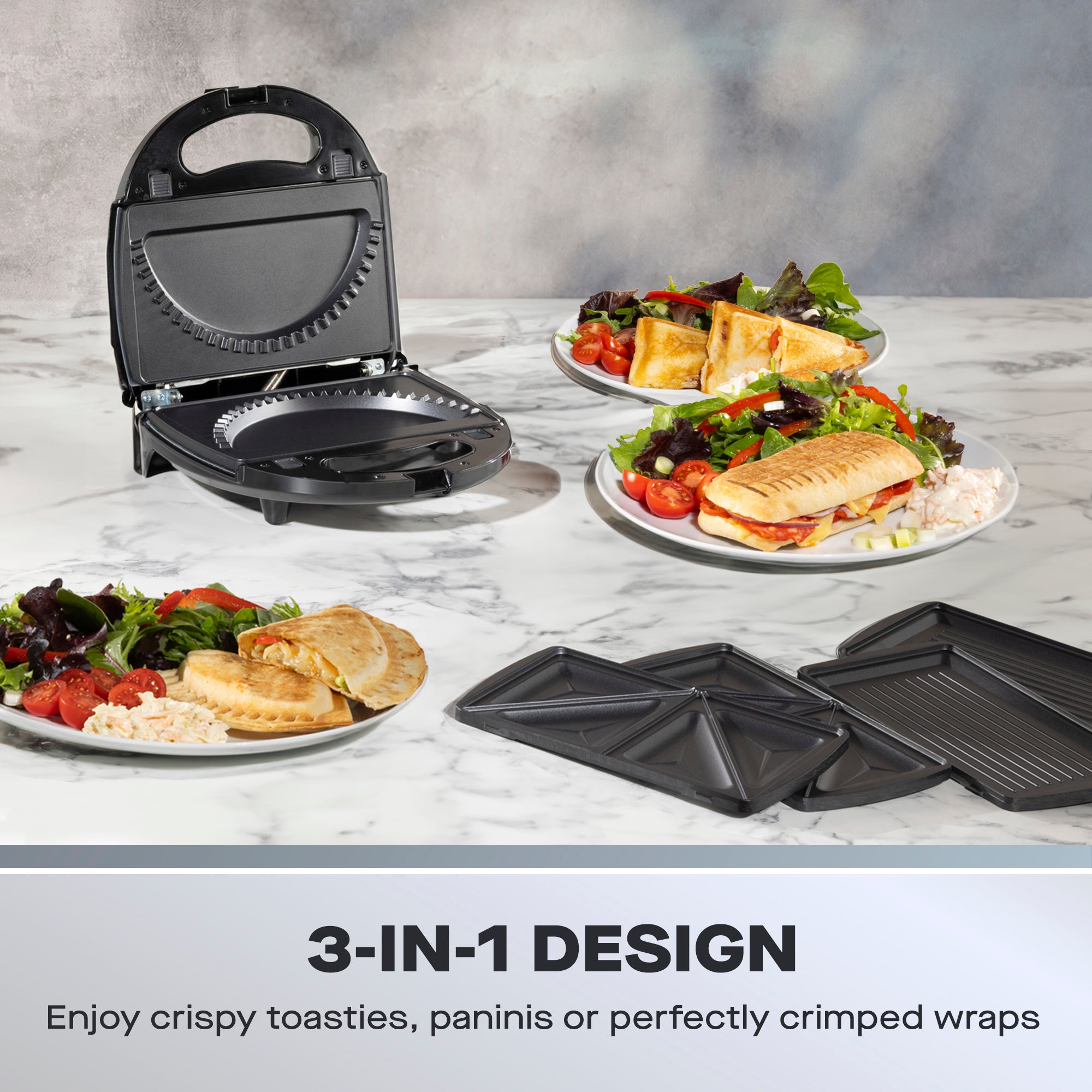 Daewoo 3-in-1 Sandwich, Panini, Crimp Maker