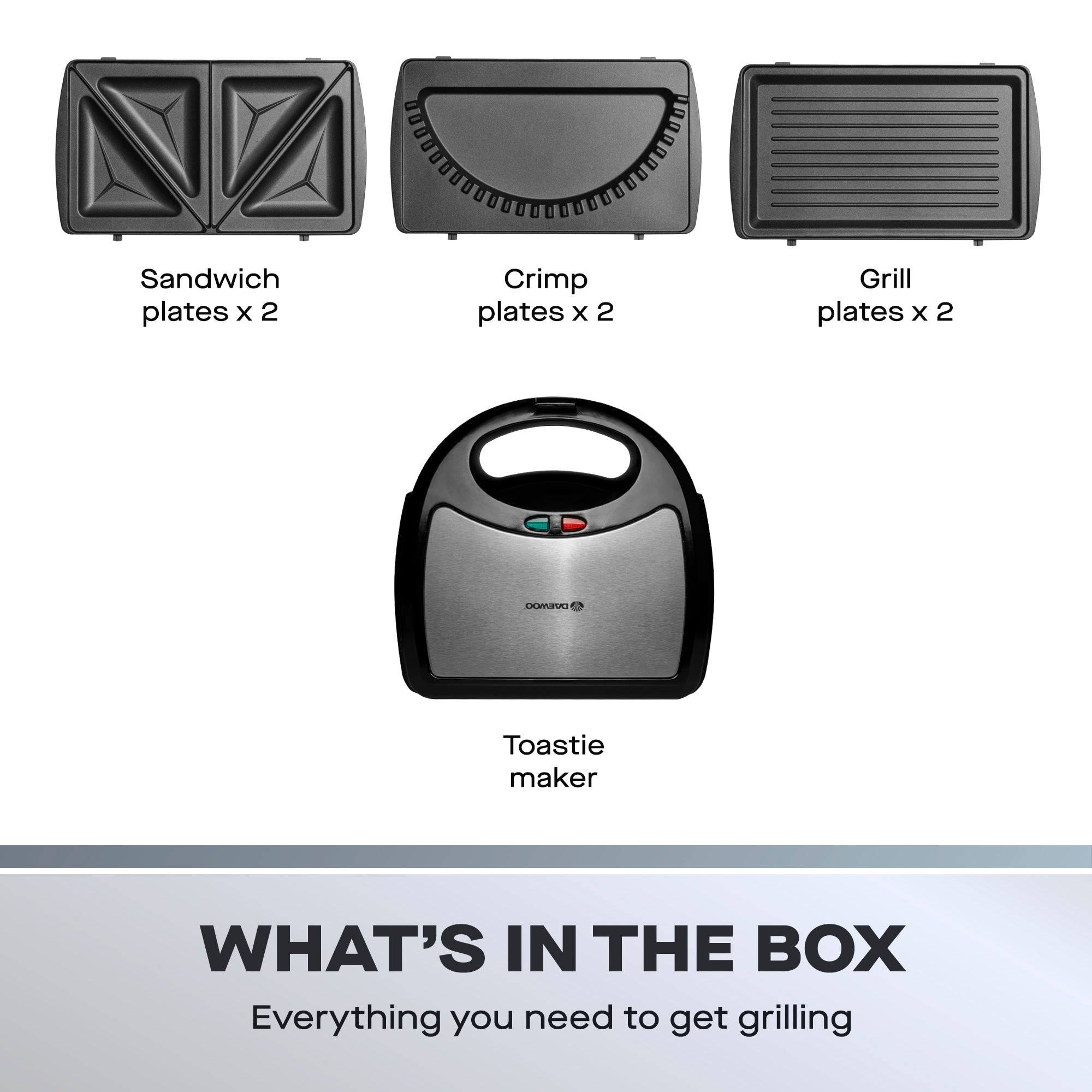Daewoo 3-in-1 Sandwich, Panini, Crimp Maker