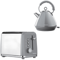 Daewoo Grey Kensington Pyramid Kettle & 2-Slice Toaster Set