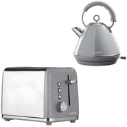 Daewoo Grey Kensington Pyramid Kettle & 2-Slice Toaster Set