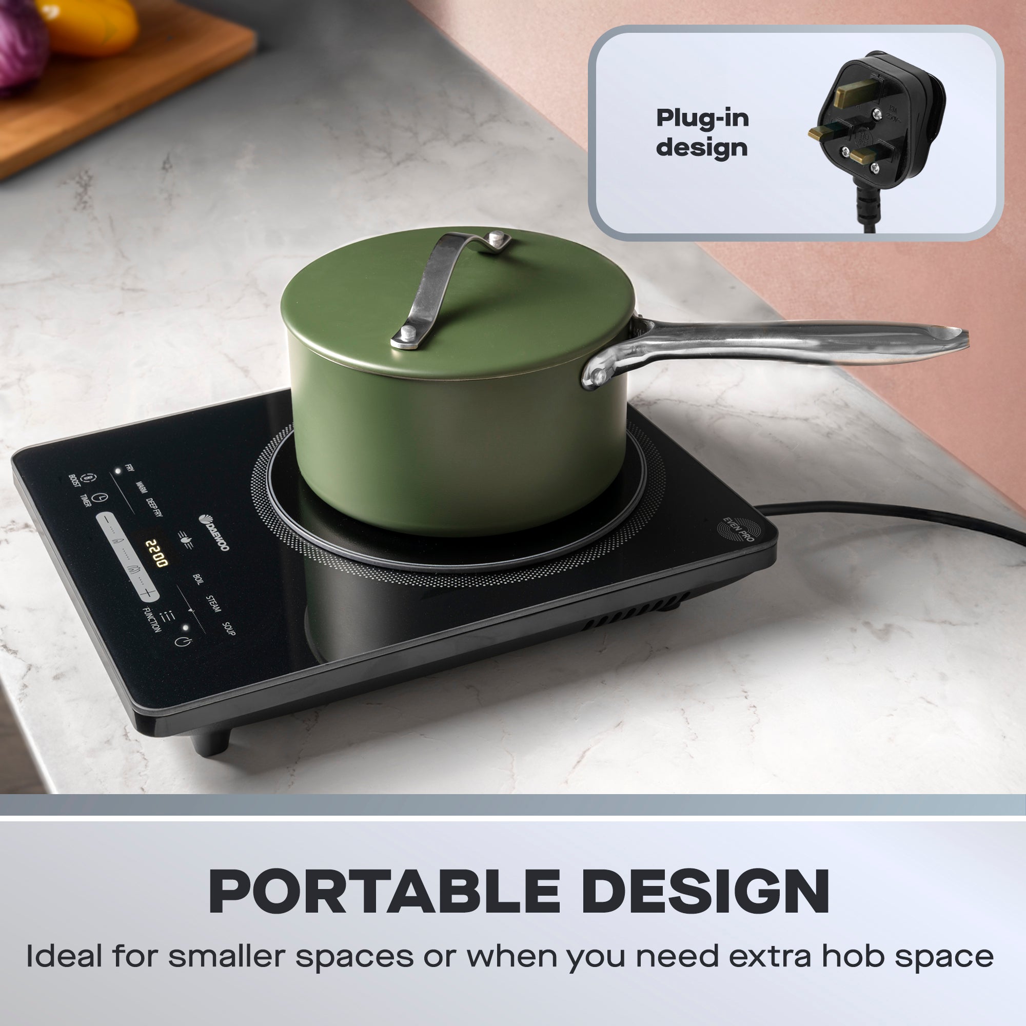 Daewoo 2200W Single Induction Hob