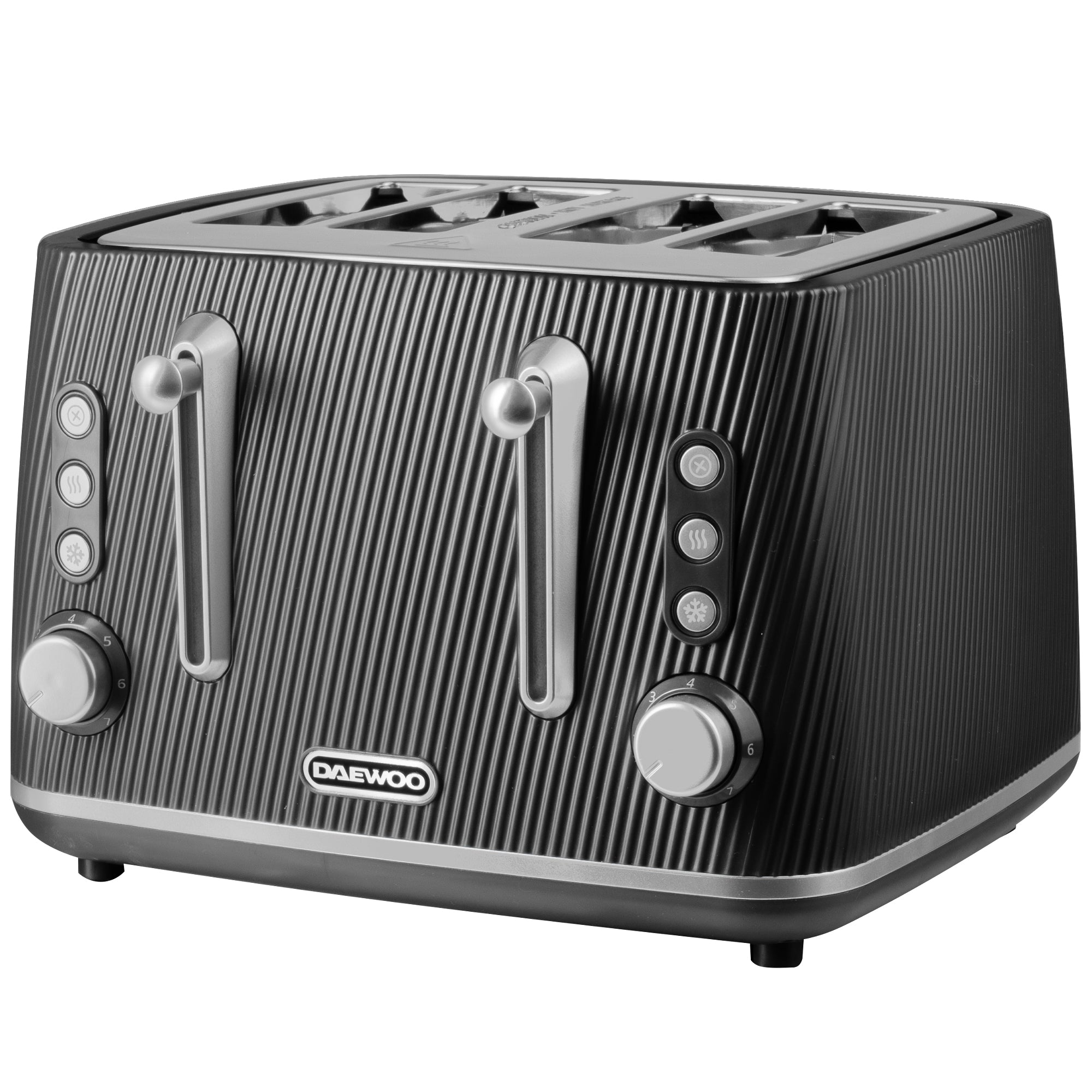 Daewoo Black Cascade 4 Slice Toaster