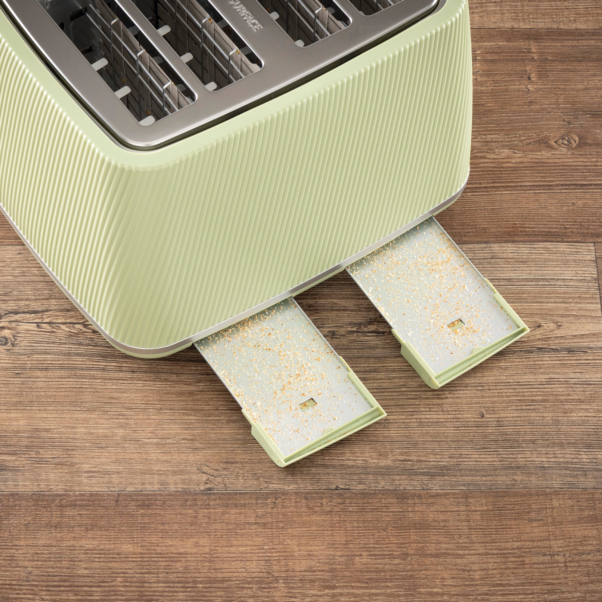 Daewoo Sage Green Cascade 4 Slice Toaster