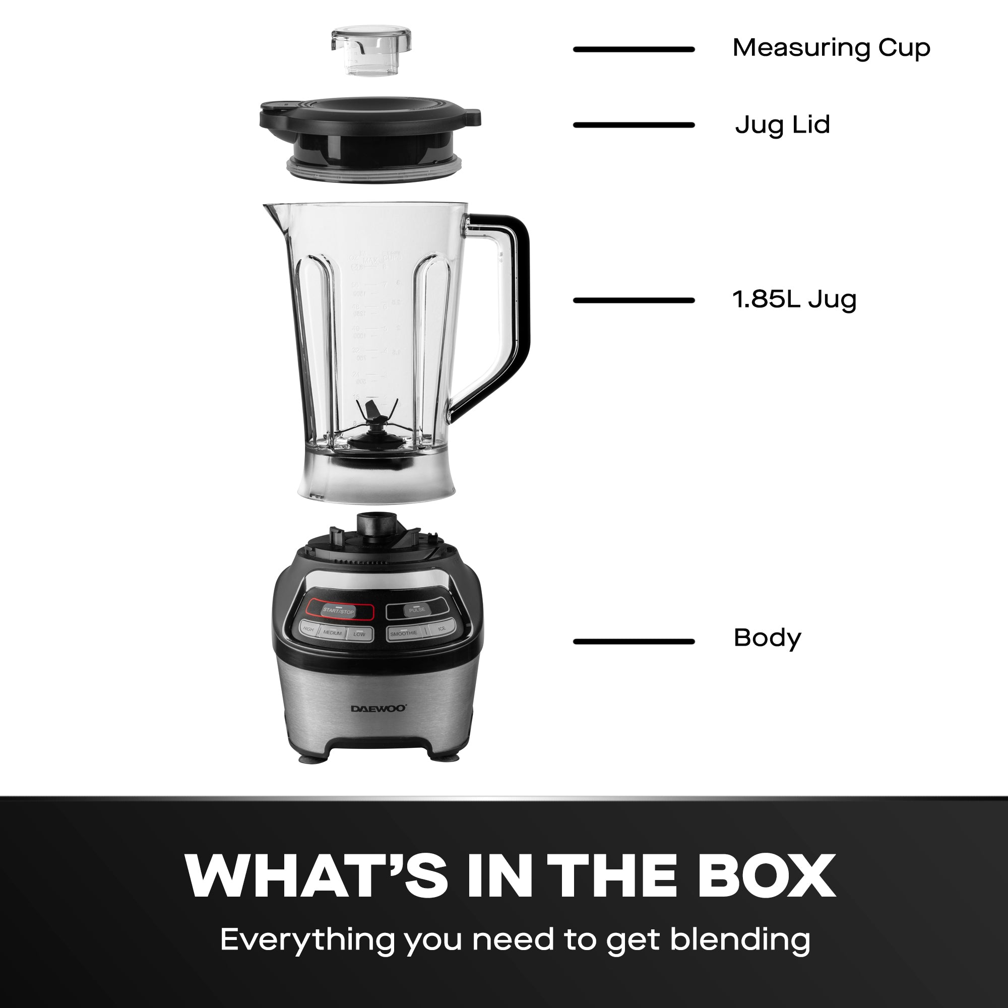 Daewoo 1200W 1.85L Samurai Powerblend Pro Blender