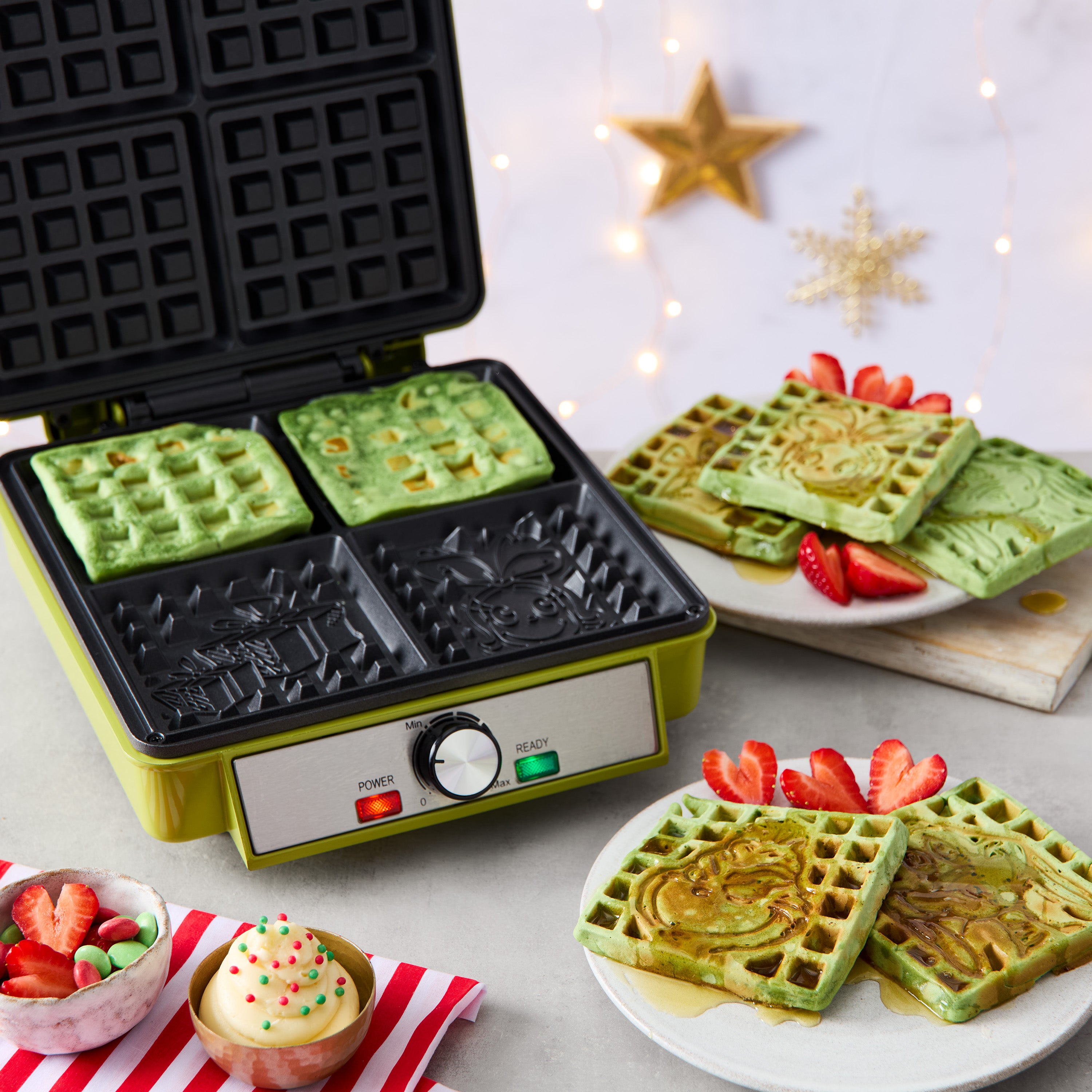 The Grinch™ 4-Portion Waffle Maker, Green