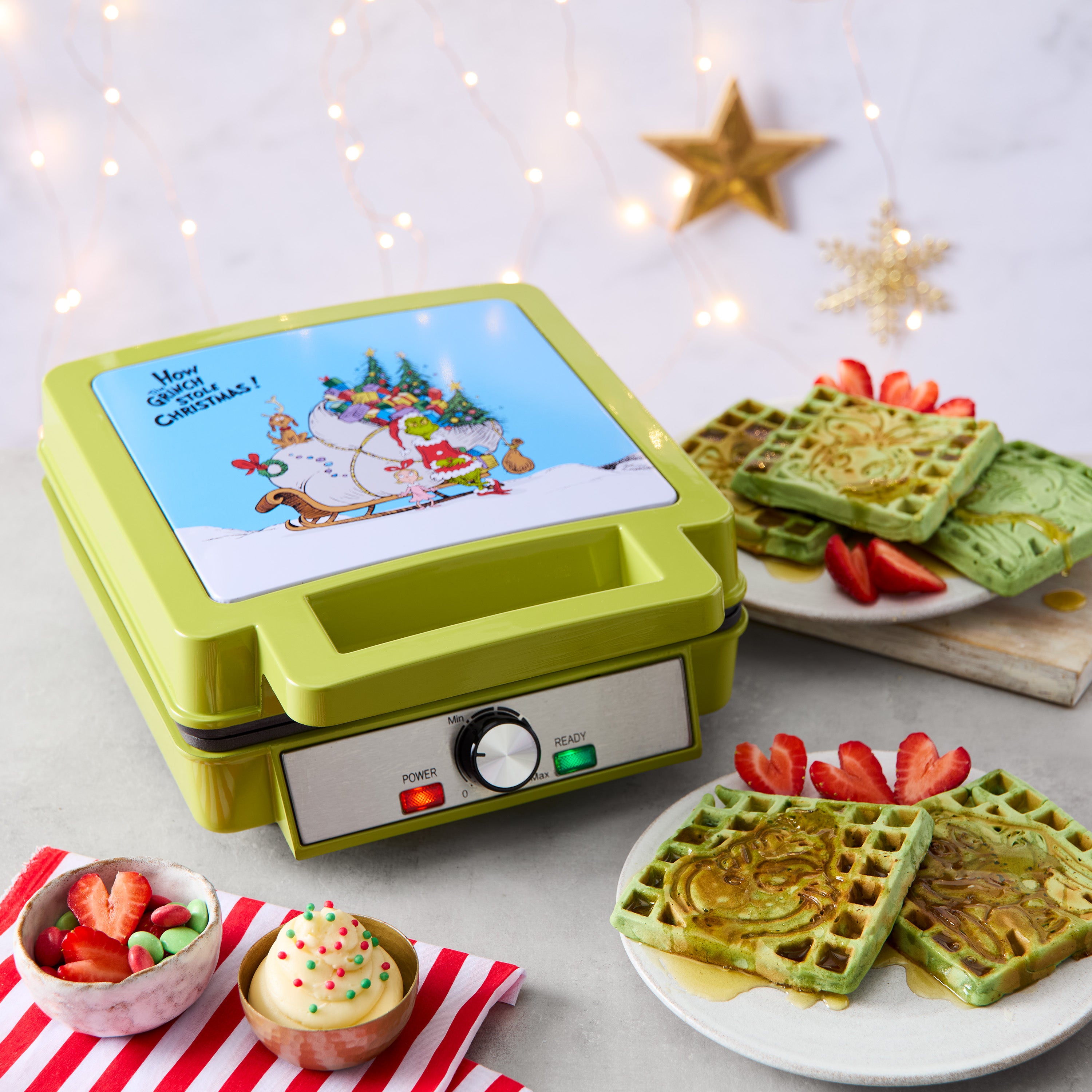 The Grinch™ 4-Portion Waffle Maker, Green