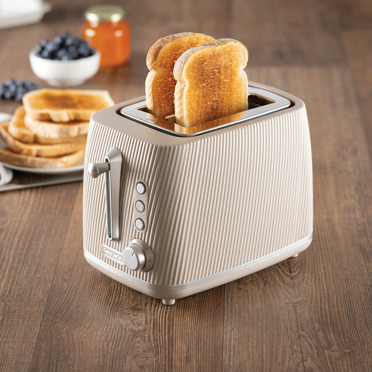 Daewoo Taupe Cascade 2 Slice Toaster