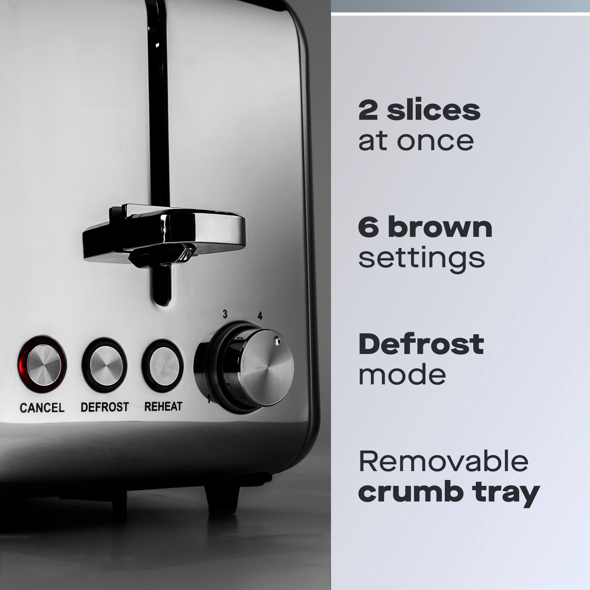 Daewoo Stainless Steel 2 Slice Toaster