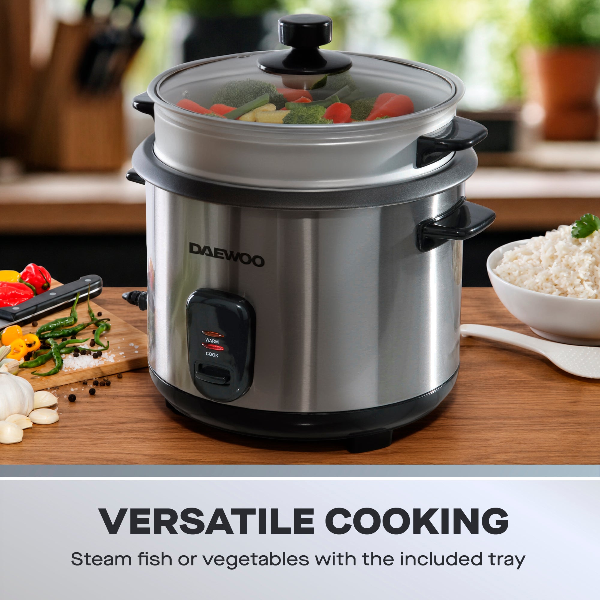 Daewoo 1.8L Rice Cooker & Food Steamer