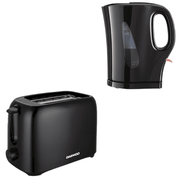 Daewoo Black Essentials 1.7L Kettle & Toaster Set