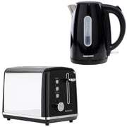 Daewoo Black Kensington Jug Kettle & 2-Slice Toaster Set