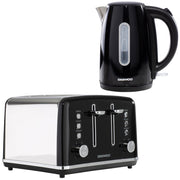 Daewoo Black Kensington Jug Kettle & 4-Slice Toaster Set